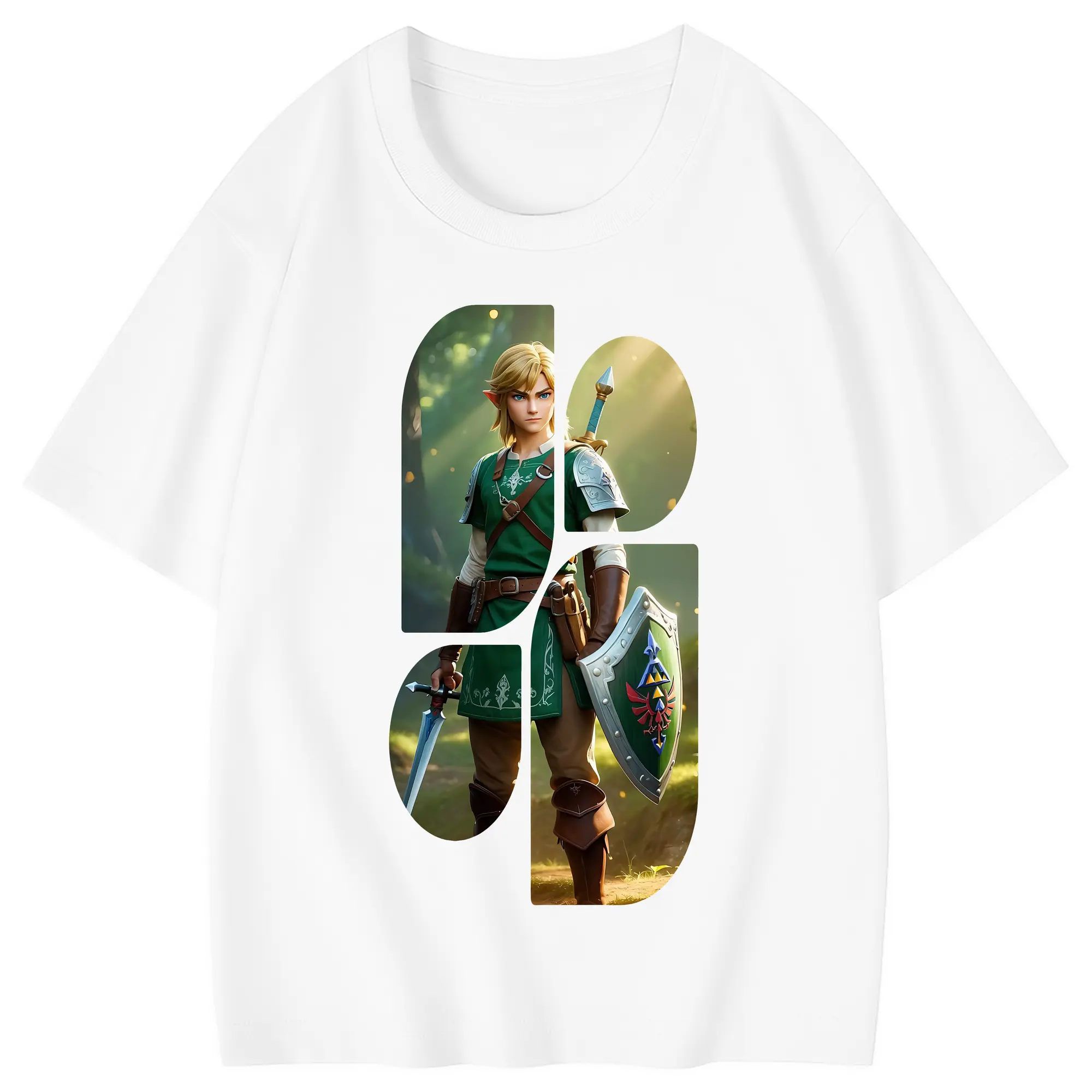 ゼルダの伝説 グッズ,リンク - 綿100％ キッズTシャツ ・ フロントプリント ・ 快適 通気性 ・ スポーツ カジュアル 散歩用