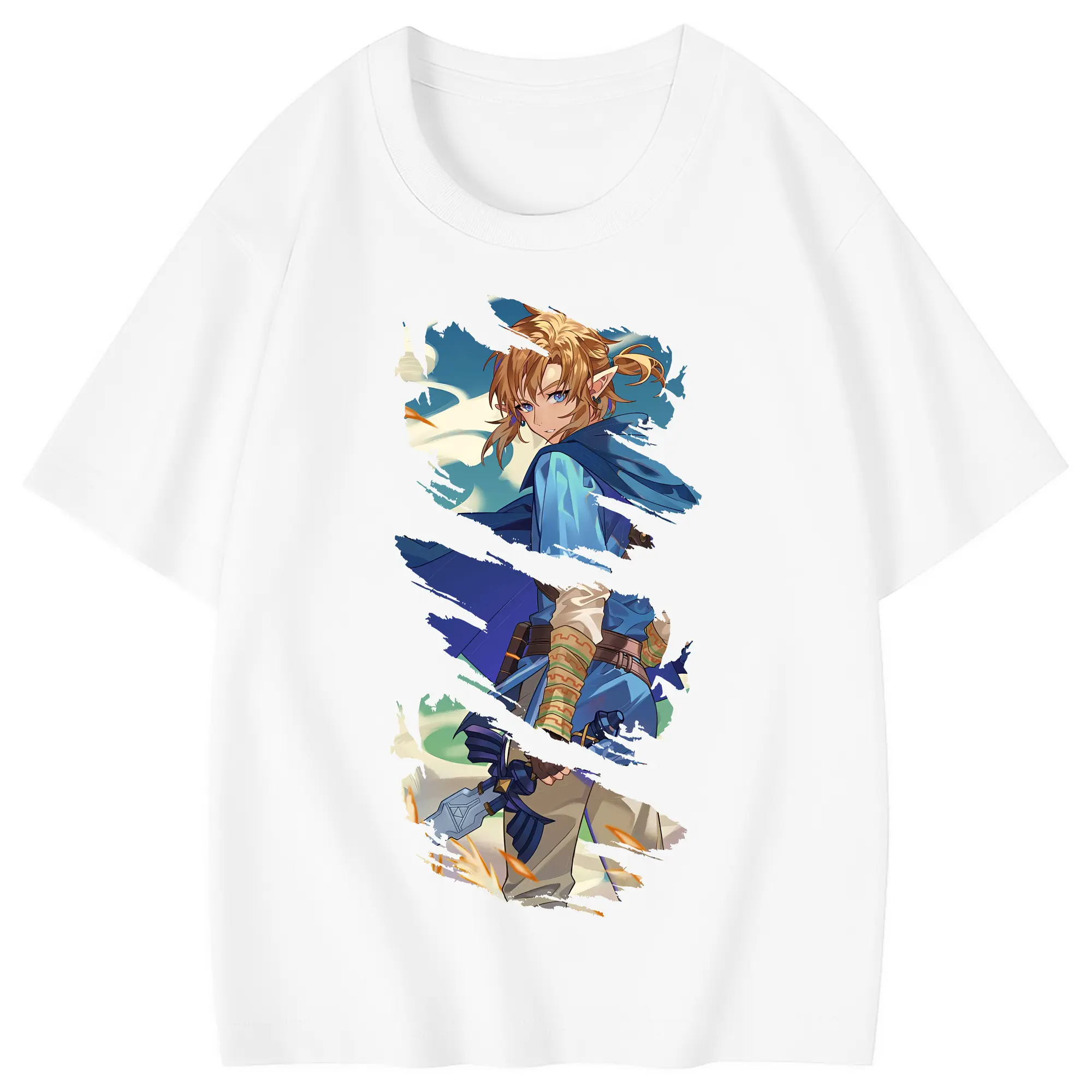 ゼルダの伝説 グッズ,リンク - 綿100％ キッズTシャツ ・ フロントプリント ・ 快適 通気性 ・ スポーツ カジュアル 散歩用