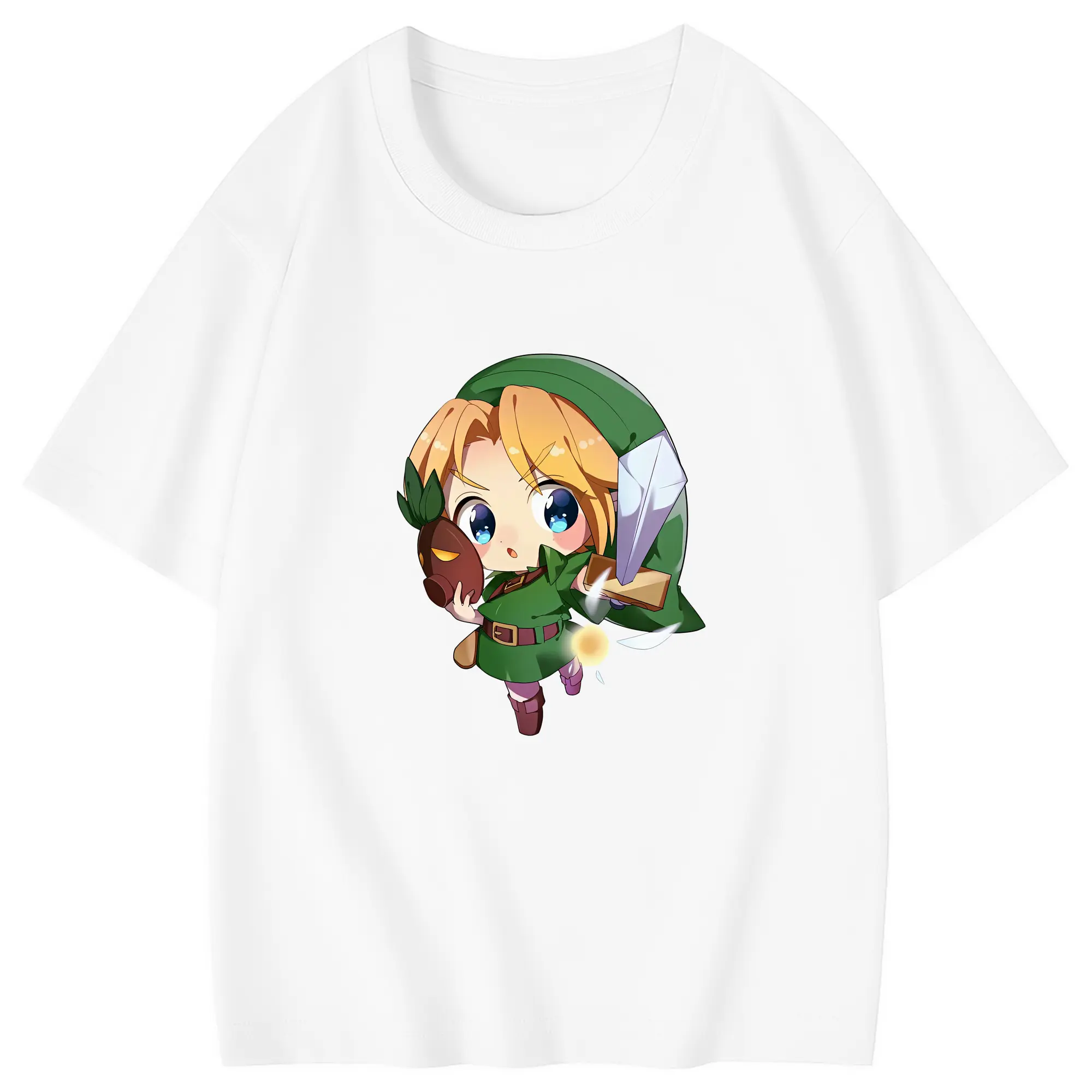 ゼルダの伝説 グッズ,リンク - 綿100％ キッズTシャツ ・ フロントプリント ・ 快適 通気性 ・ スポーツ カジュアル 散歩用