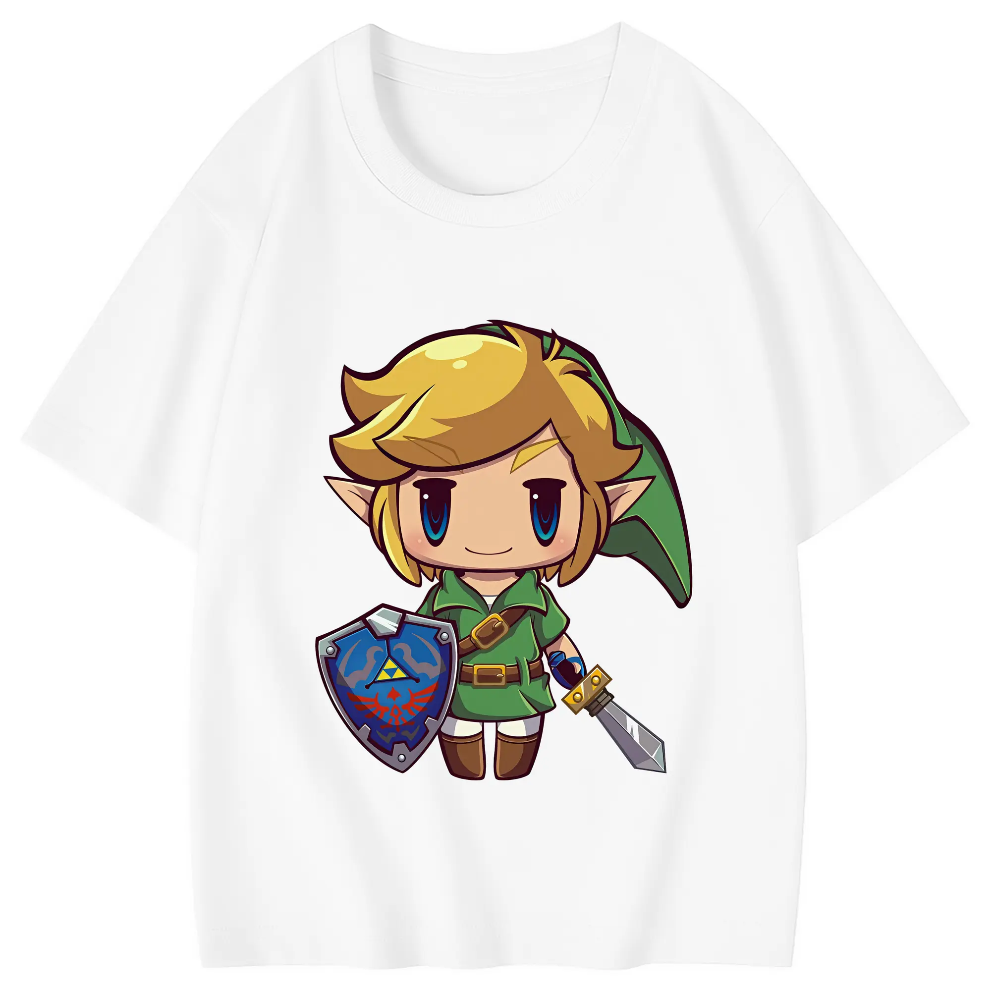 ゼルダの伝説 グッズ,リンク - 綿100％ キッズTシャツ ・ フロントプリント ・ 快適 通気性 ・ スポーツ カジュアル 散歩用