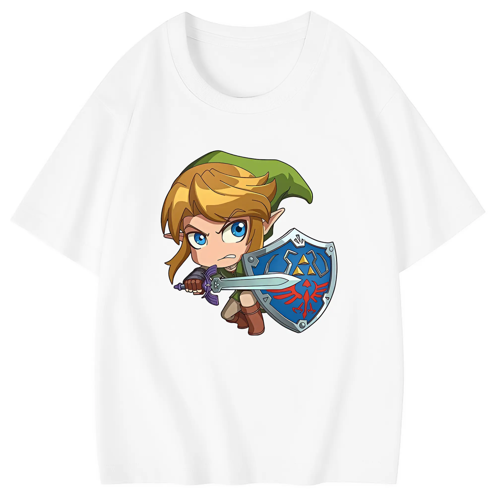 ゼルダの伝説 グッズ,リンク - 綿100％ キッズTシャツ ・ フロントプリント ・ 快適 通気性 ・ スポーツ カジュアル 散歩用