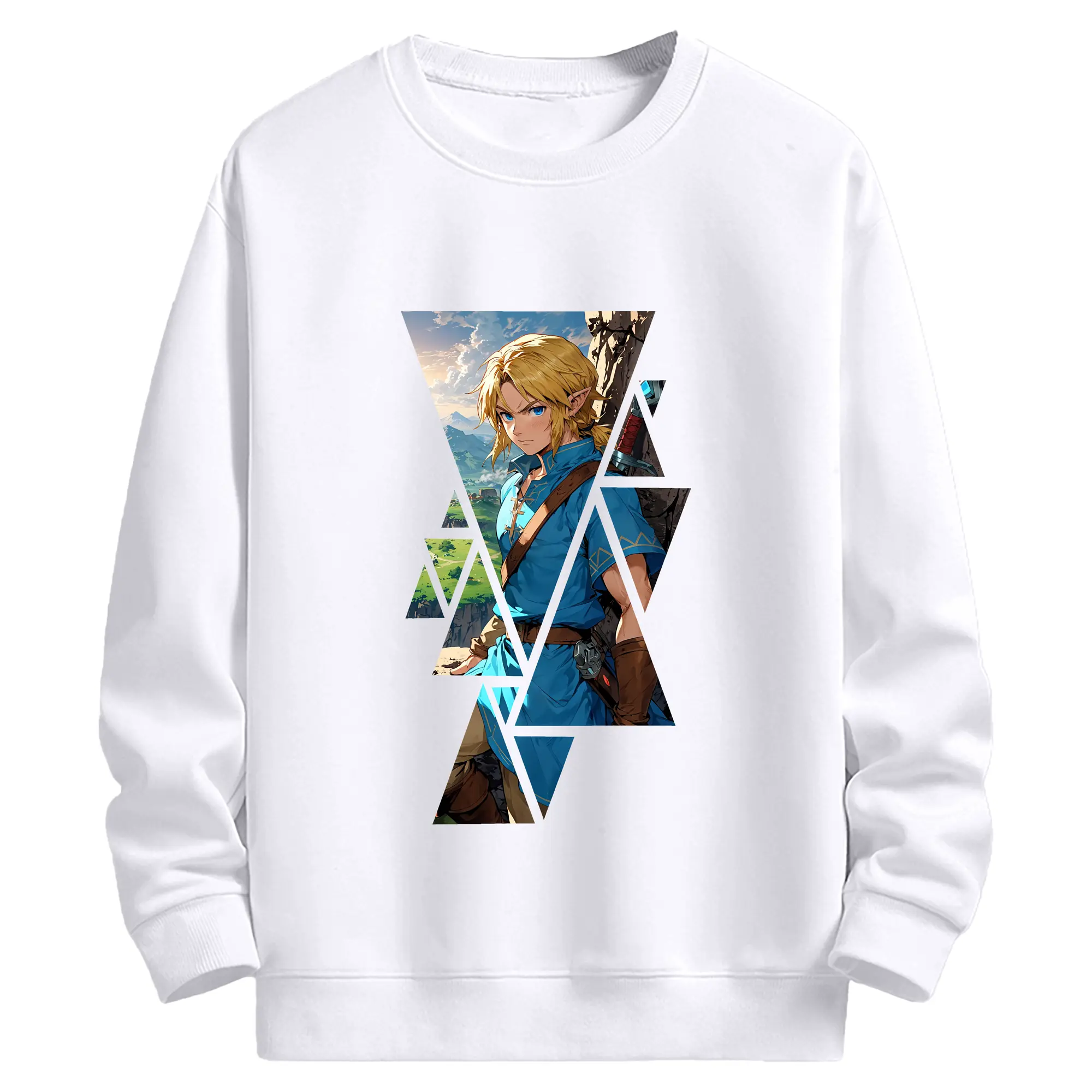 ゼルダの伝説 グッズ,リンク - 高品質 クルーネック スウェット ・ コットン59％ ポリエステル41％ ・ ユニセックス 長袖 トレーナー ・ カジュアル デイリー スポーツ 散歩用