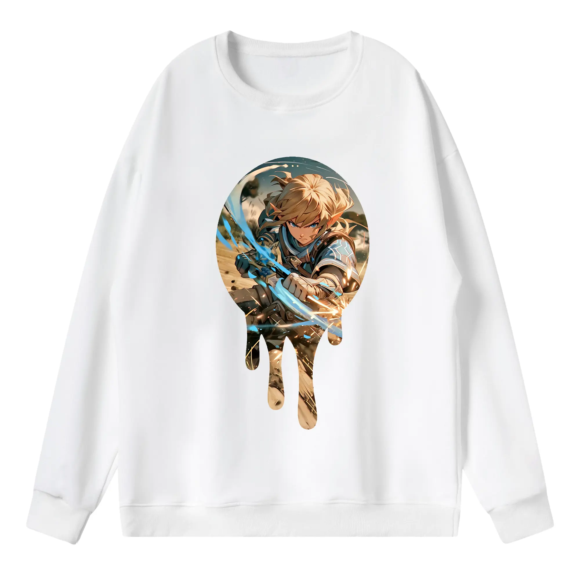 ゼルダの伝説 グッズ,リンク - 薄手 クルーネック スウェット 裏毛260g · ポリエステル 春秋向け カジュアル 男女兼用 · トレーナー デイリー スポーツ 散歩に最適