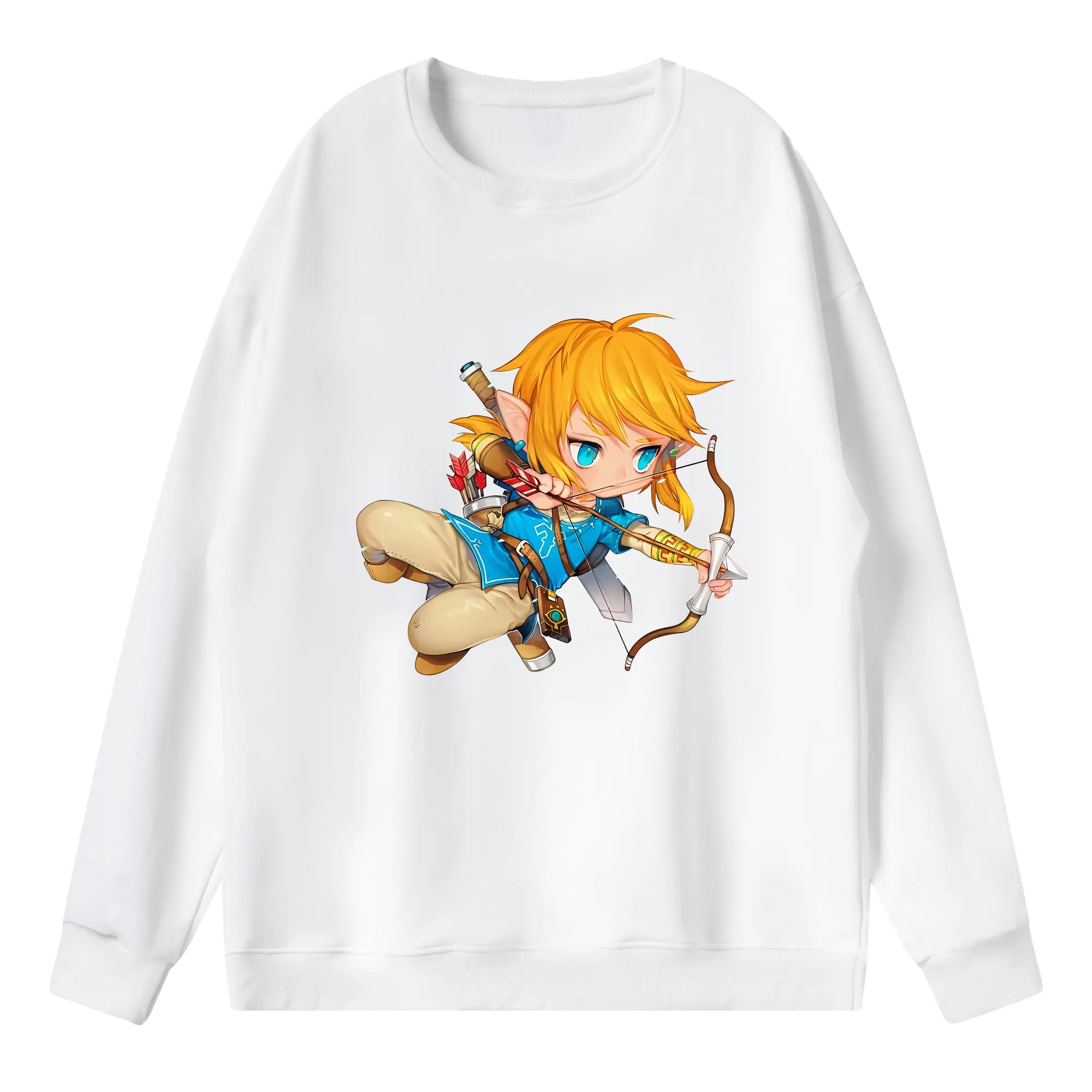 ゼルダの伝説 グッズ,リンク - 薄手 クルーネック スウェット 裏毛260g · ポリエステル 春秋向け カジュアル 男女兼用 · トレーナー デイリー スポーツ 散歩に最適