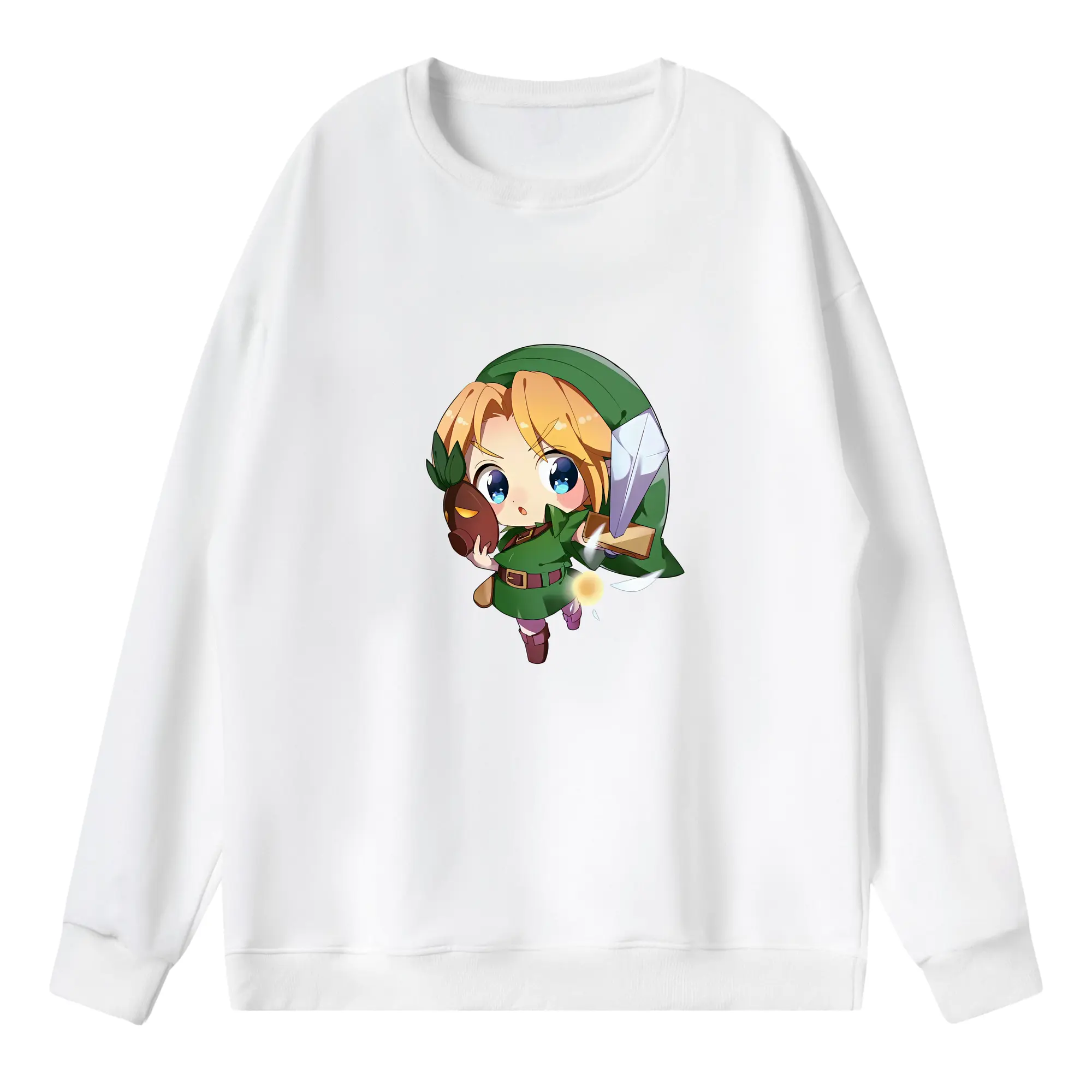 ゼルダの伝説 グッズ,リンク - 薄手 クルーネック スウェット 裏毛260g · ポリエステル 春秋向け カジュアル 男女兼用 · トレーナー デイリー スポーツ 散歩に最適