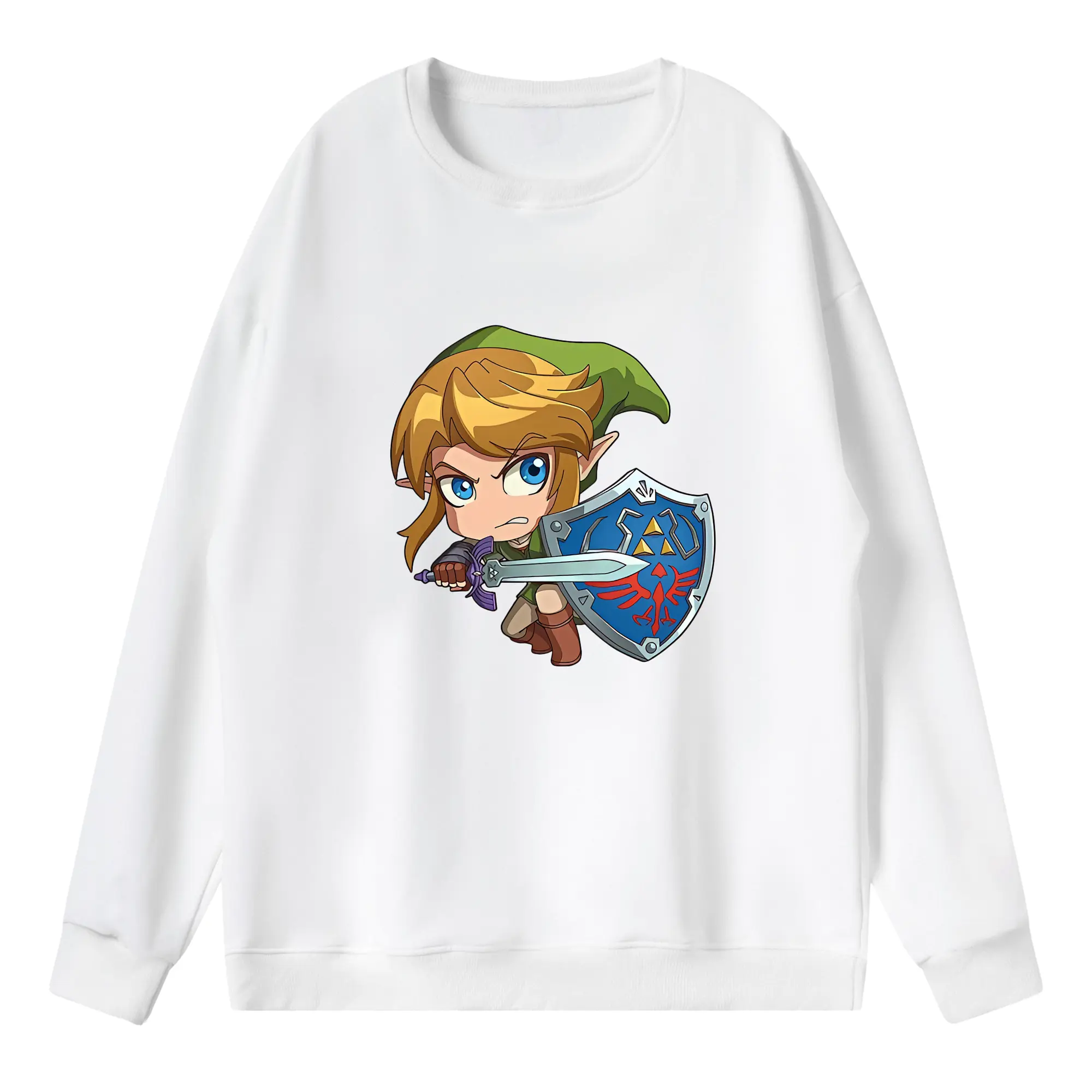 ゼルダの伝説 グッズ,リンク - 薄手 クルーネック スウェット 裏毛260g · ポリエステル 春秋向け カジュアル 男女兼用 · トレーナー デイリー スポーツ 散歩に最適