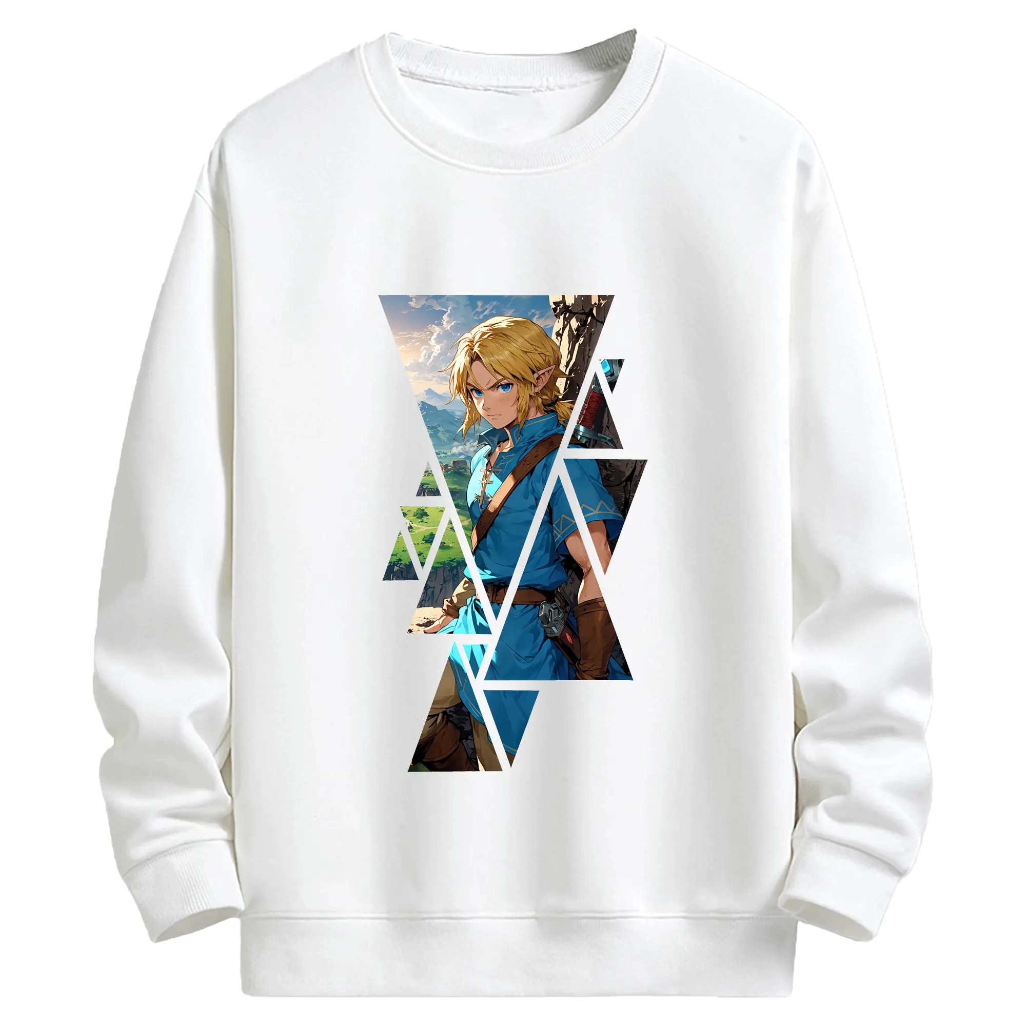 ゼルダの伝説 グッズ,リンク - キッズ クルーネックスウェットシャツ ・ フロントプリント ・ 綿80％ ポリエステル20％ ・ 快適 通学 スポーツ 日常使い お散歩用