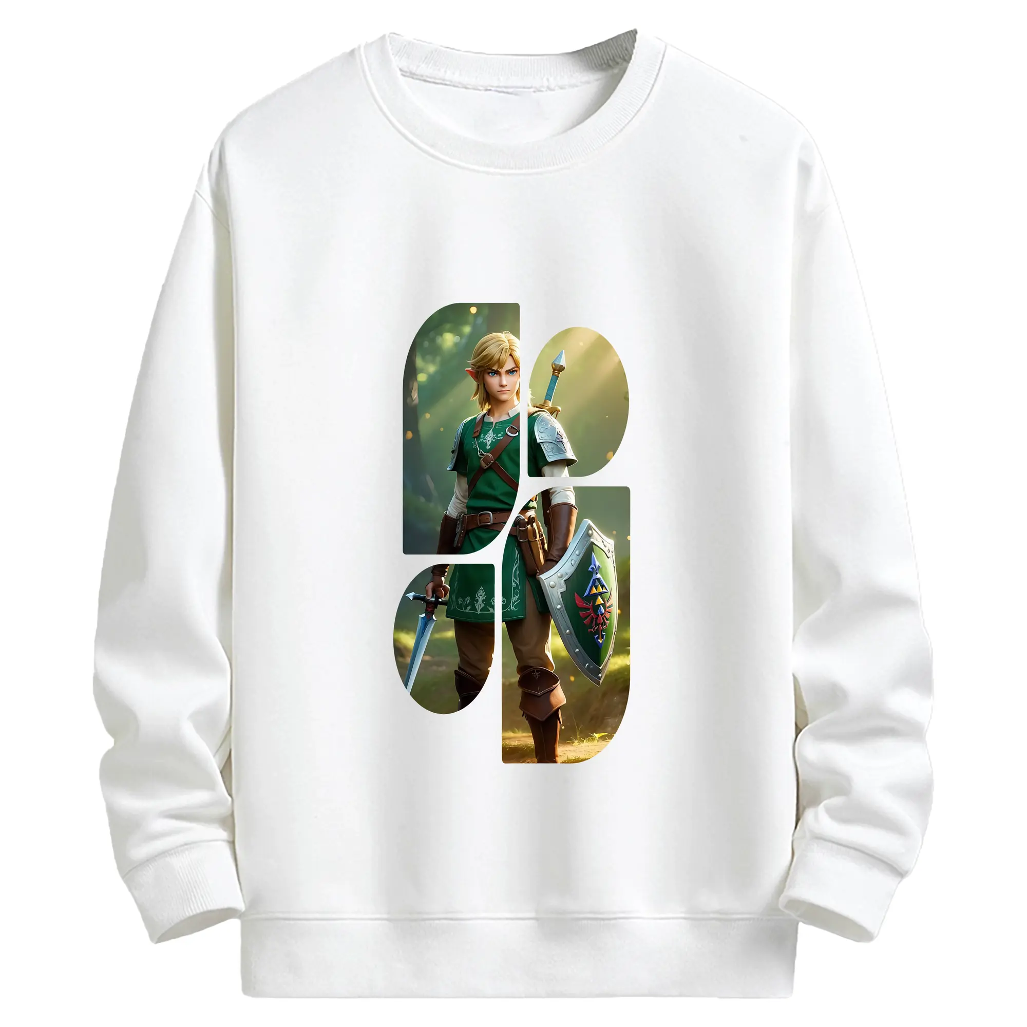 ゼルダの伝説 グッズ,リンク - キッズ クルーネックスウェットシャツ ・ フロントプリント ・ 綿80％ ポリエステル20％ ・ 快適 通学 スポーツ 日常使い お散歩用