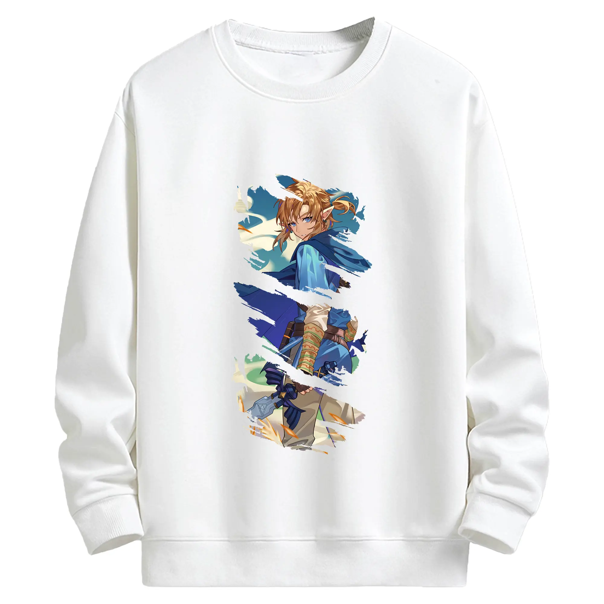 ゼルダの伝説 グッズ,リンク - キッズ クルーネックスウェットシャツ ・ フロントプリント ・ 綿80％ ポリエステル20％ ・ 快適 通学 スポーツ 日常使い お散歩用