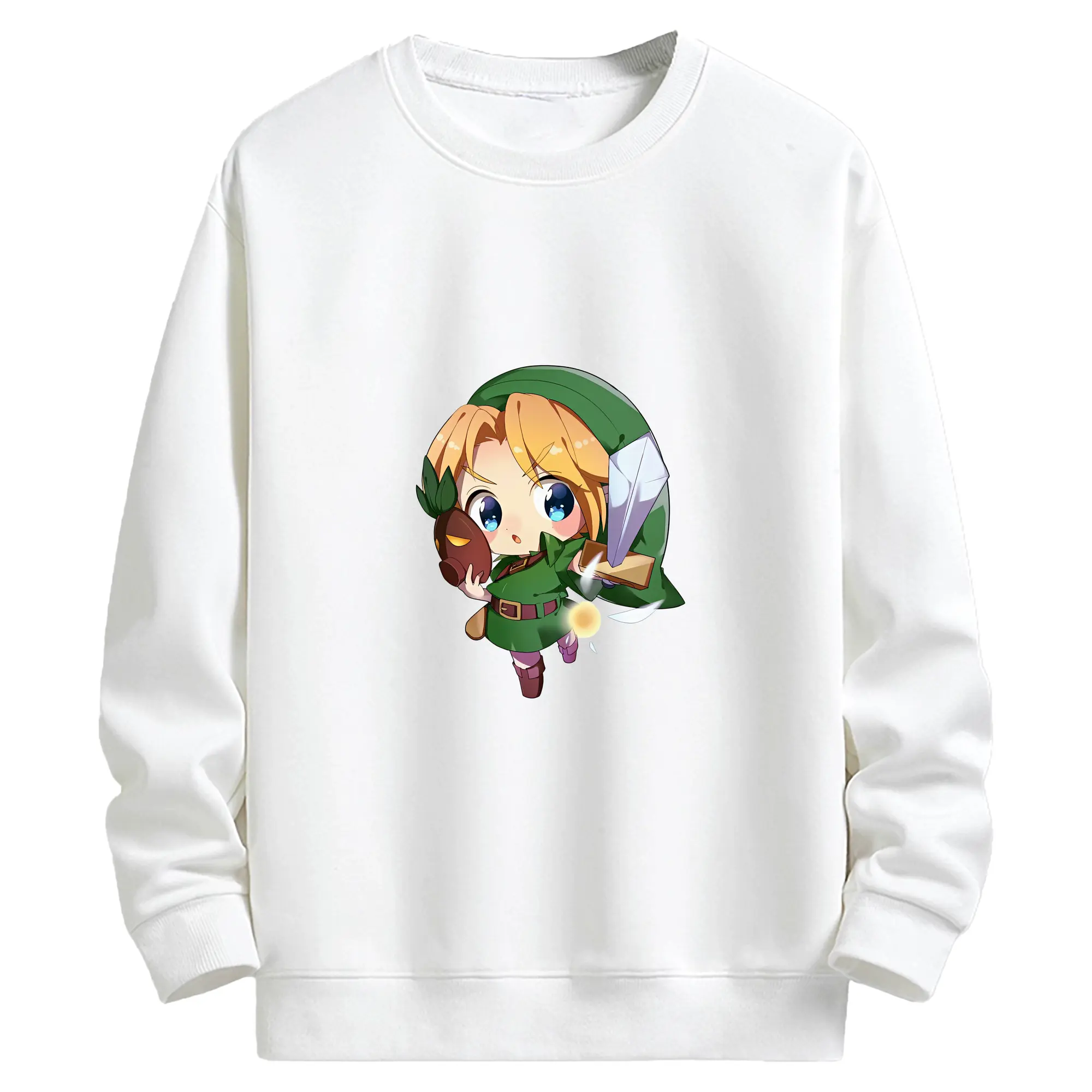 ゼルダの伝説 グッズ,リンク - キッズ クルーネックスウェットシャツ ・ フロントプリント ・ 綿80％ ポリエステル20％ ・ 快適 通学 スポーツ 日常使い お散歩用