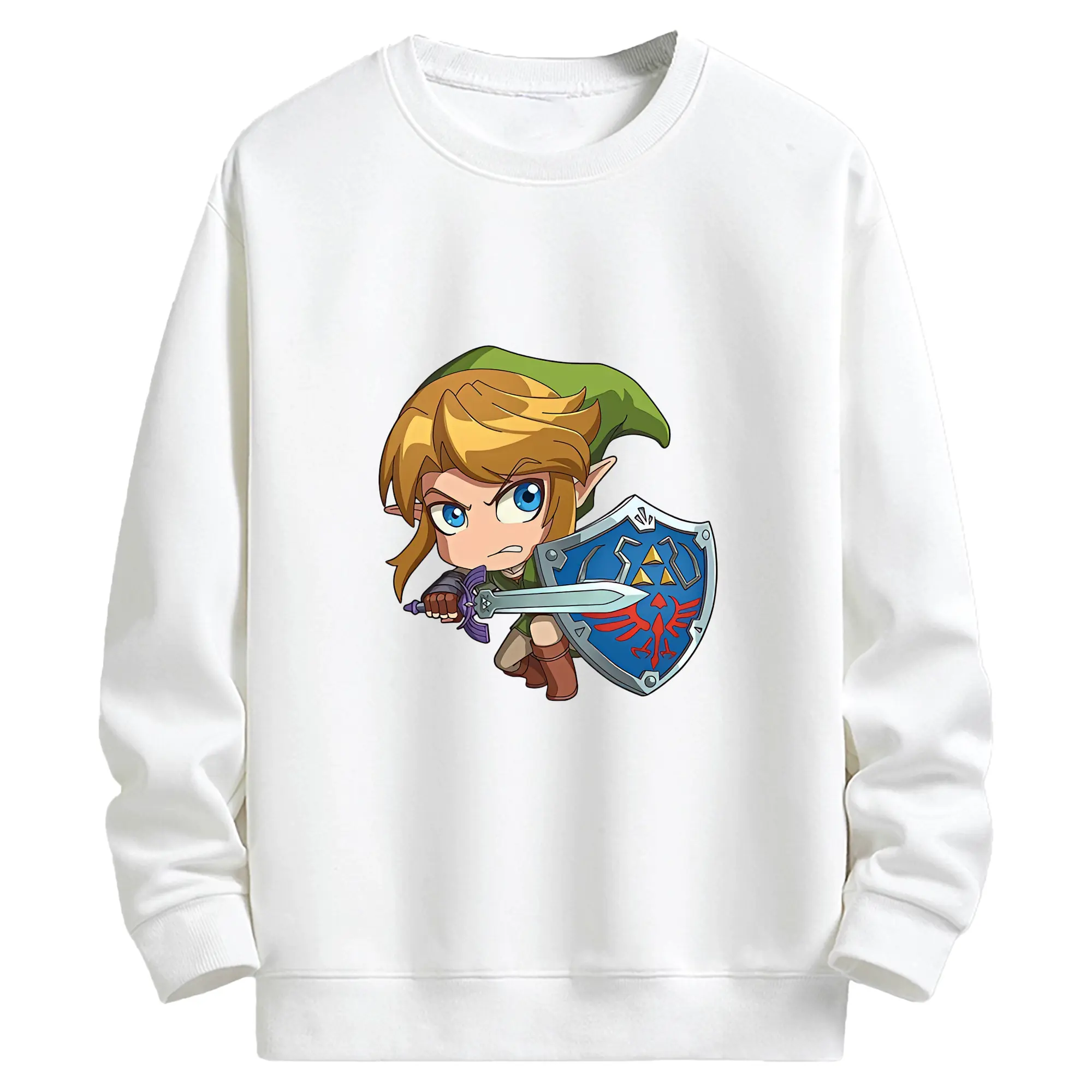 ゼルダの伝説 グッズ,リンク - キッズ クルーネックスウェットシャツ ・ フロントプリント ・ 綿80％ ポリエステル20％ ・ 快適 通学 スポーツ 日常使い お散歩用