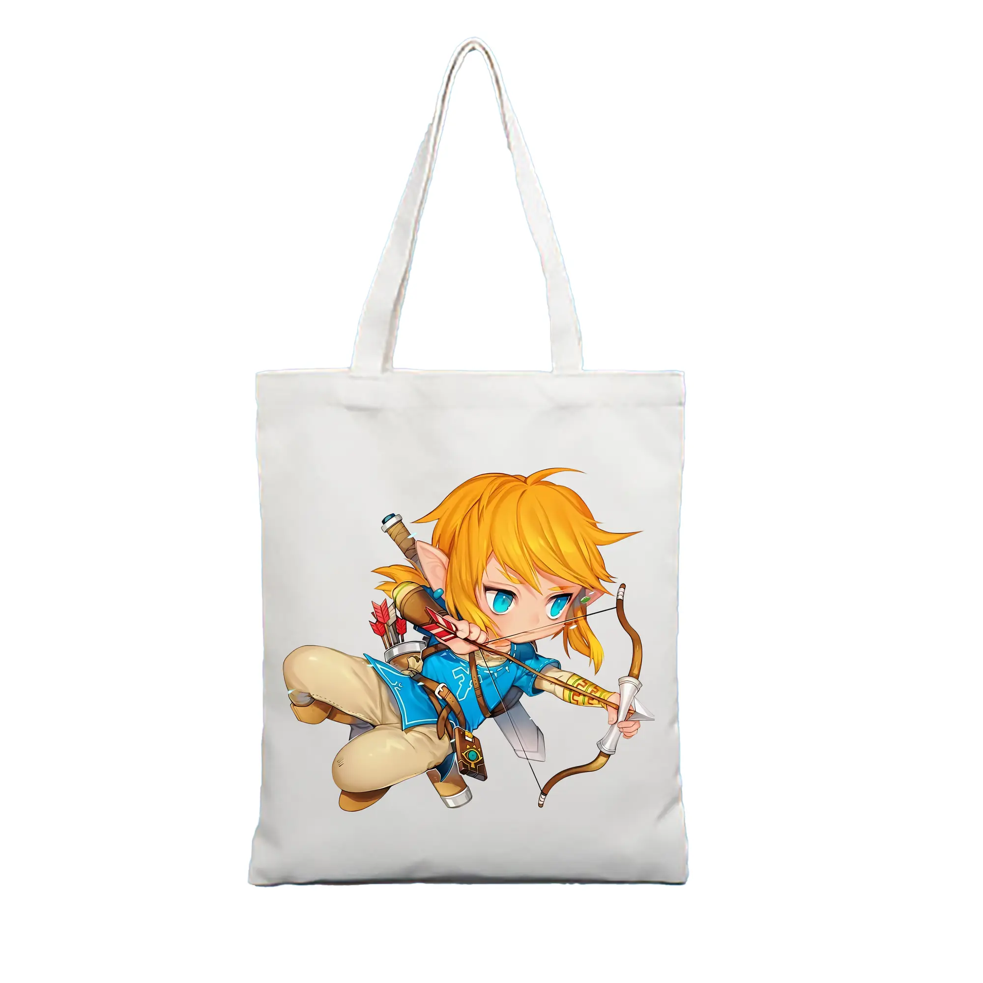 ゼルダの伝説 グッズ,リンク - 縦型キャンバス手提げバッグ（トートバッグ） ・ キャンバス素材 ・ ショッピング用 ・ 軽量 丈夫 お手入れ簡単