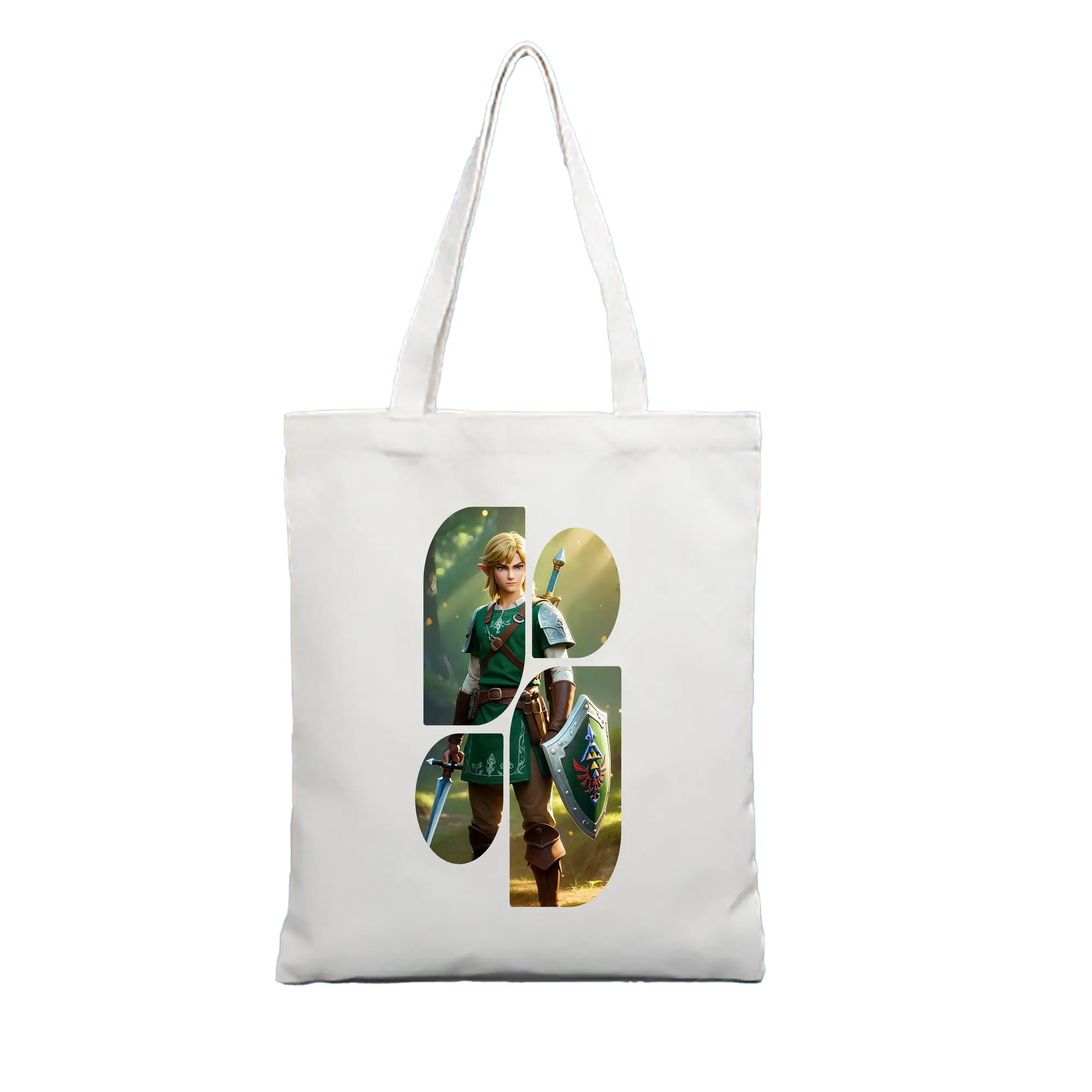 ゼルダの伝説 グッズ,リンク - 縦型キャンバス手提げバッグ（トートバッグ） ・ キャンバス素材 ・ ショッピング用 ・ 軽量 丈夫 お手入れ簡単
