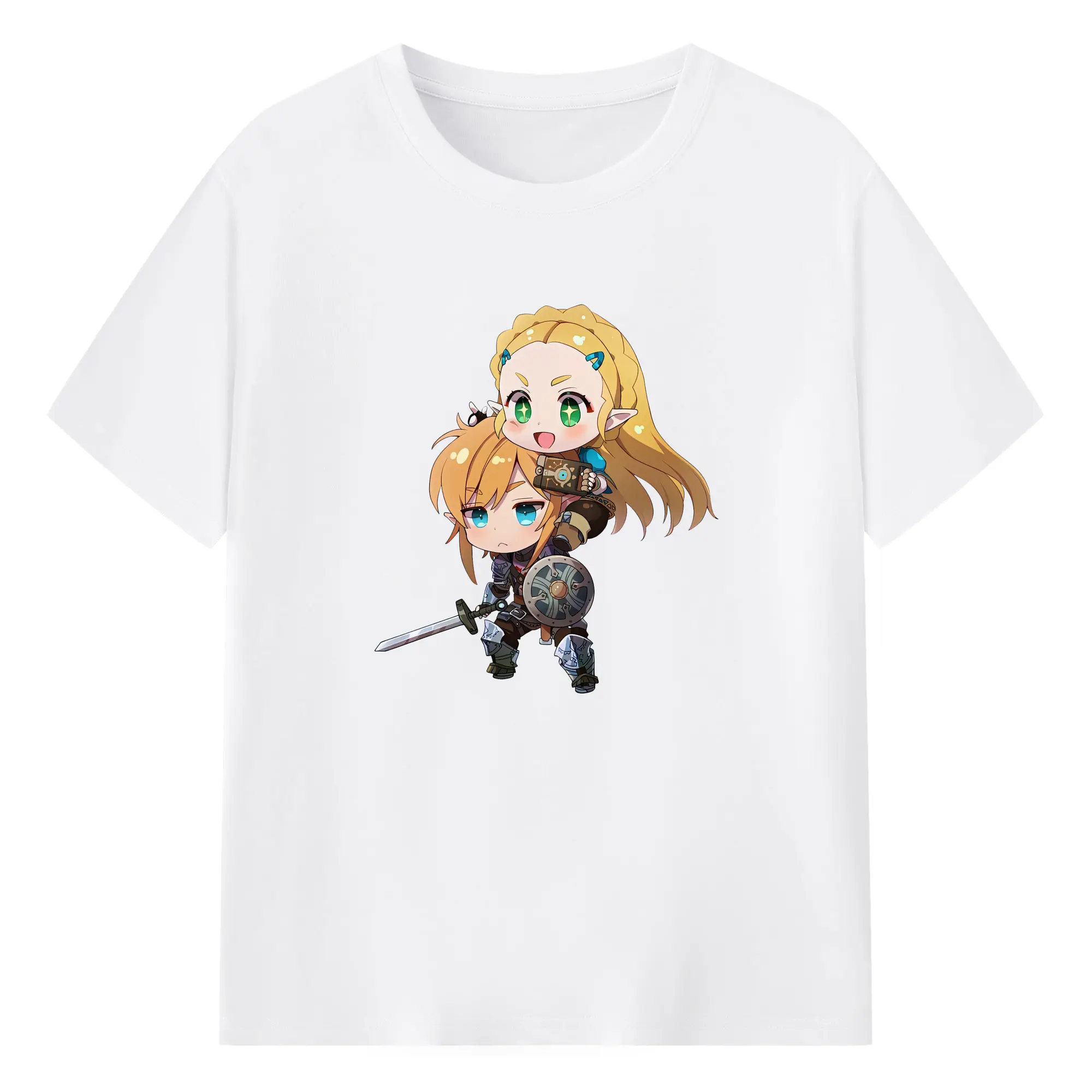 ゼルダの伝説 グッズ,ゼルダ姫 - 綿100％ 半袖Tシャツ ・ フロントプリント ・ 快適 通気性 ・ 日常使い 散歩 スポーツ用