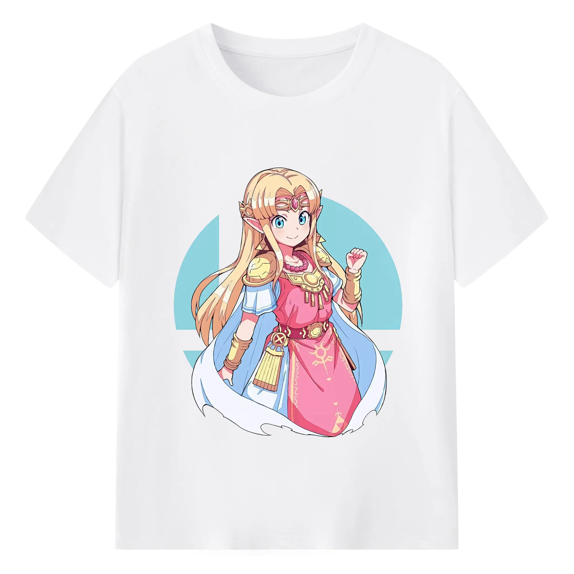 ゼルダの伝説 グッズ,ゼルダ姫 - 綿100％ 半袖Tシャツ ・ フロントプリント ・ 快適 通気性 ・ 日常使い 散歩 スポーツ用