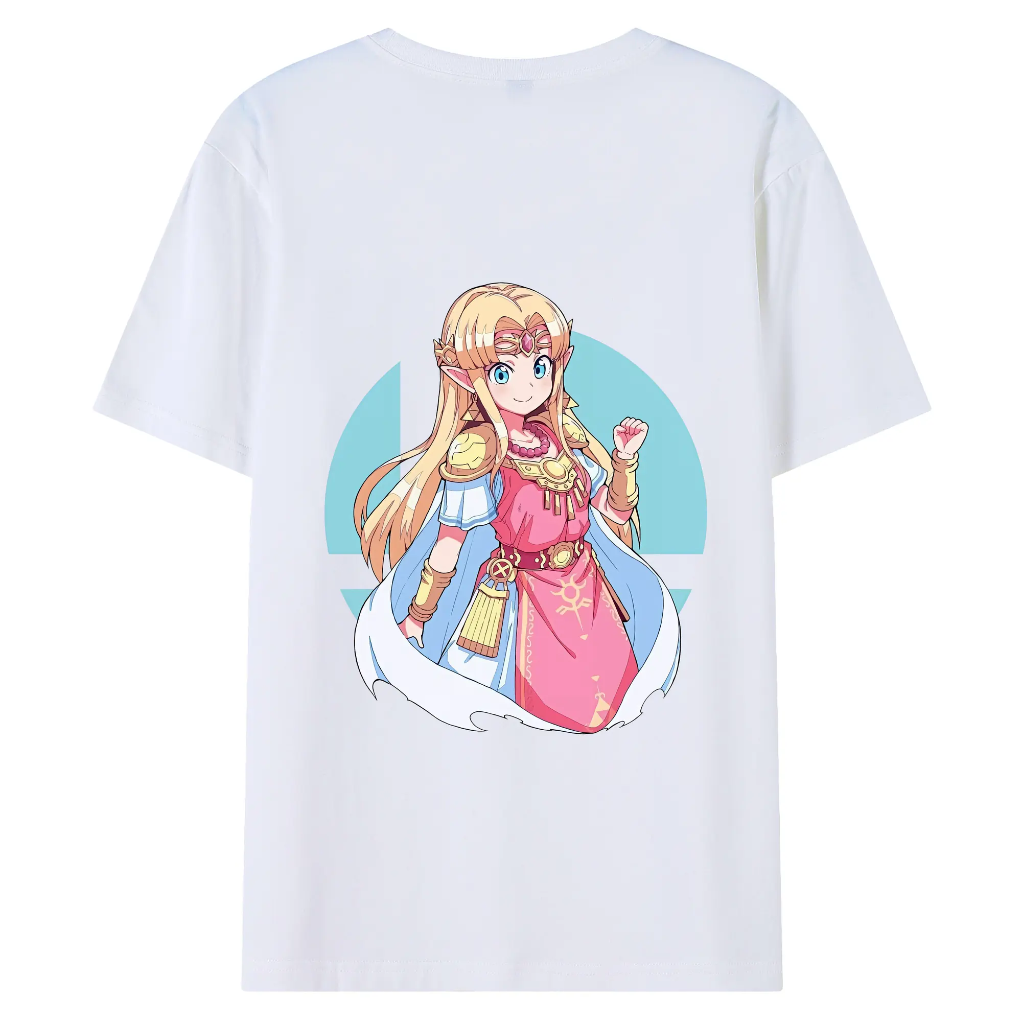 ゼルダの伝説 グッズ,ゼルダ姫 - 綿100％ 半袖Tシャツ ・ バックプリント ・ 快適 通気性 ・ 日常使い 散歩 スポーツ用