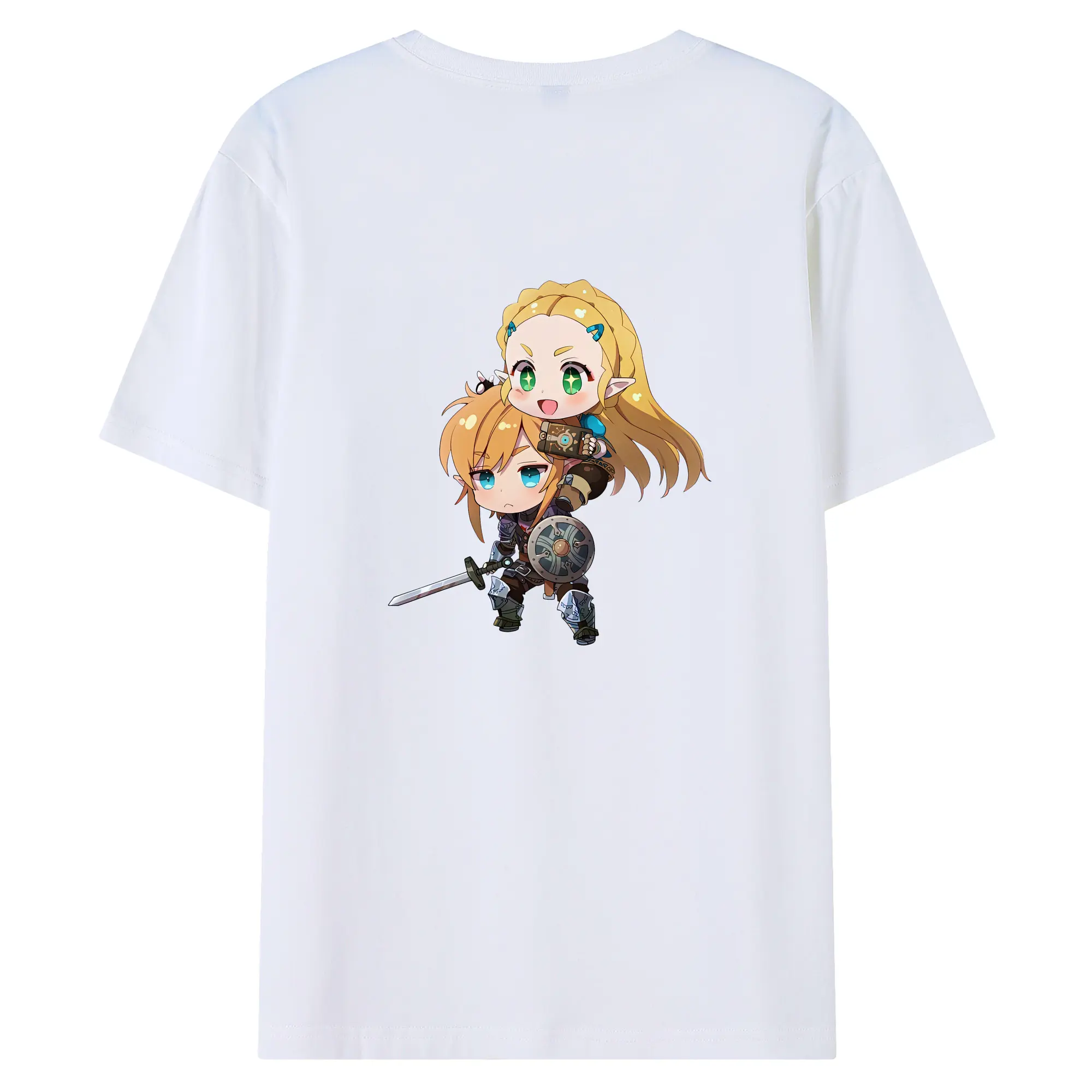ゼルダの伝説 グッズ,ゼルダ姫 - 綿100％ 半袖Tシャツ ・ バックプリント ・ 快適 通気性 ・ 日常使い 散歩 スポーツ用