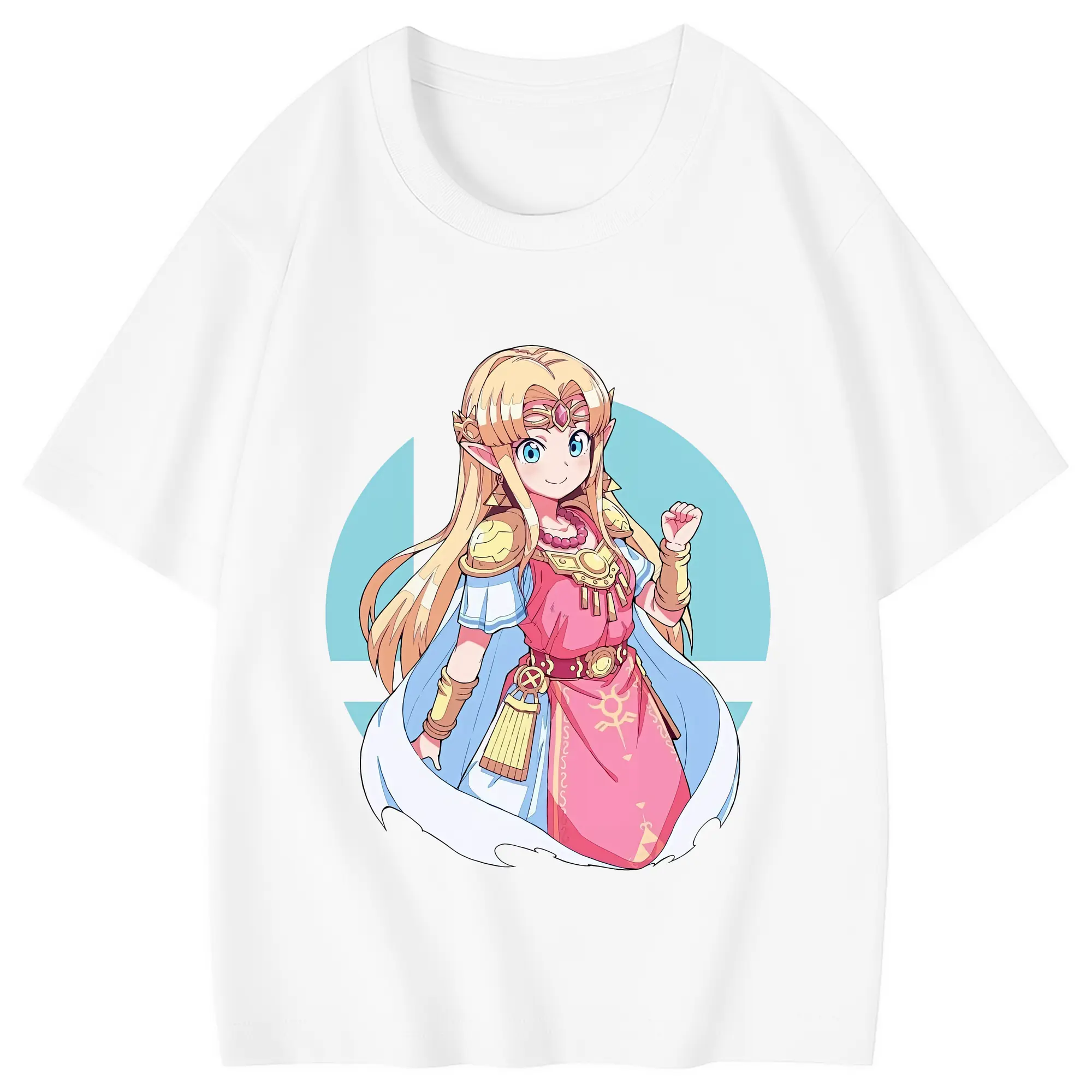 ゼルダの伝説 グッズ,ゼルダ姫 - 綿100％ キッズTシャツ ・ フロントプリント ・ 快適 通気性 ・ スポーツ カジュアル 散歩用