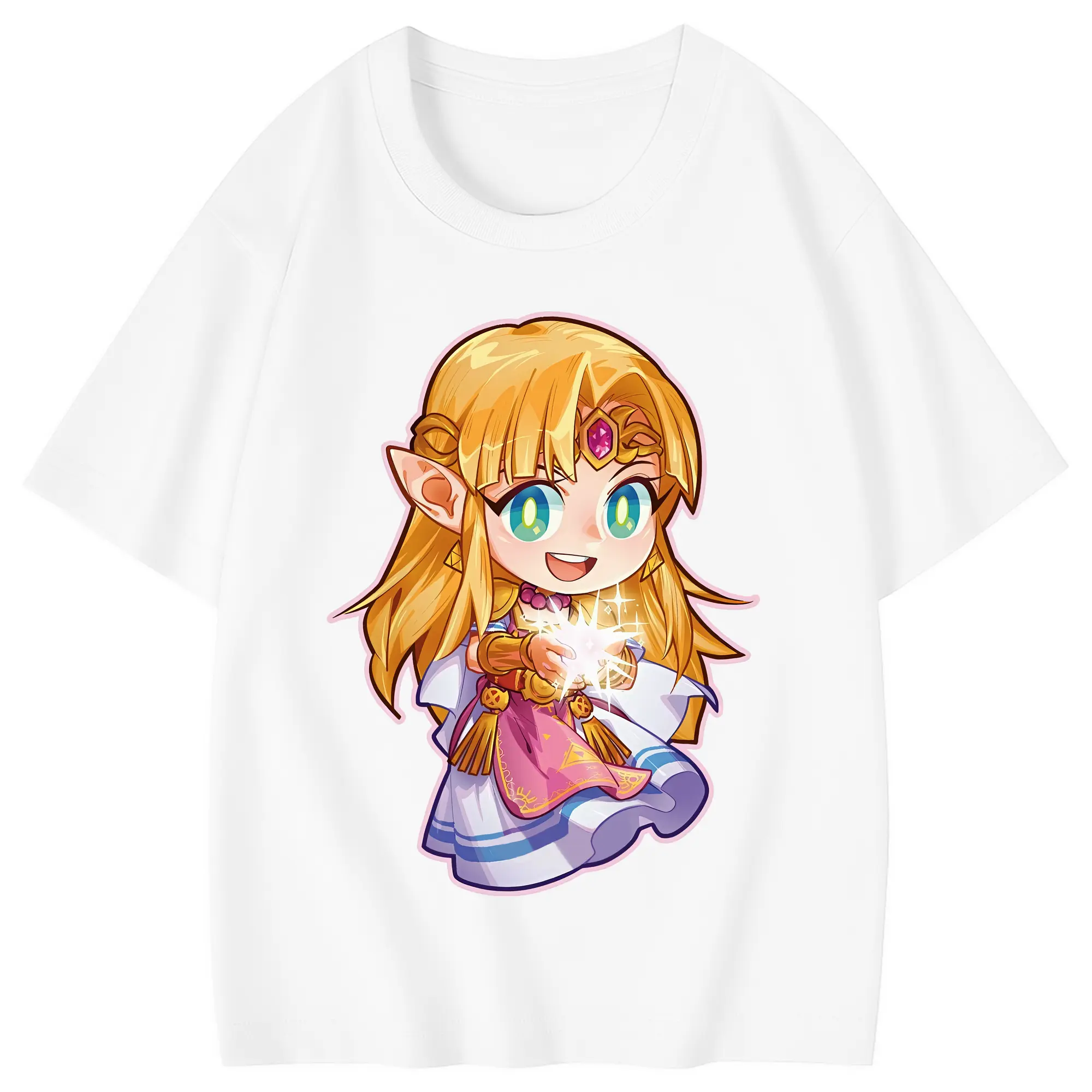 ゼルダの伝説 グッズ,ゼルダ姫 - 綿100％ キッズTシャツ ・ フロントプリント ・ 快適 通気性 ・ スポーツ カジュアル 散歩用