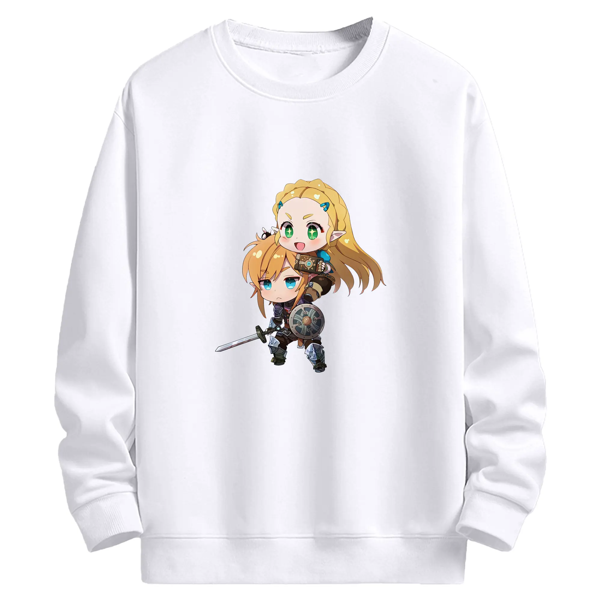 ゼルダの伝説 グッズ,ゼルダ姫 - 高品質 クルーネック スウェット ・ コットン59％ ポリエステル41％ ・ ユニセックス 長袖 トレーナー ・ カジュアル デイリー スポーツ 散歩用