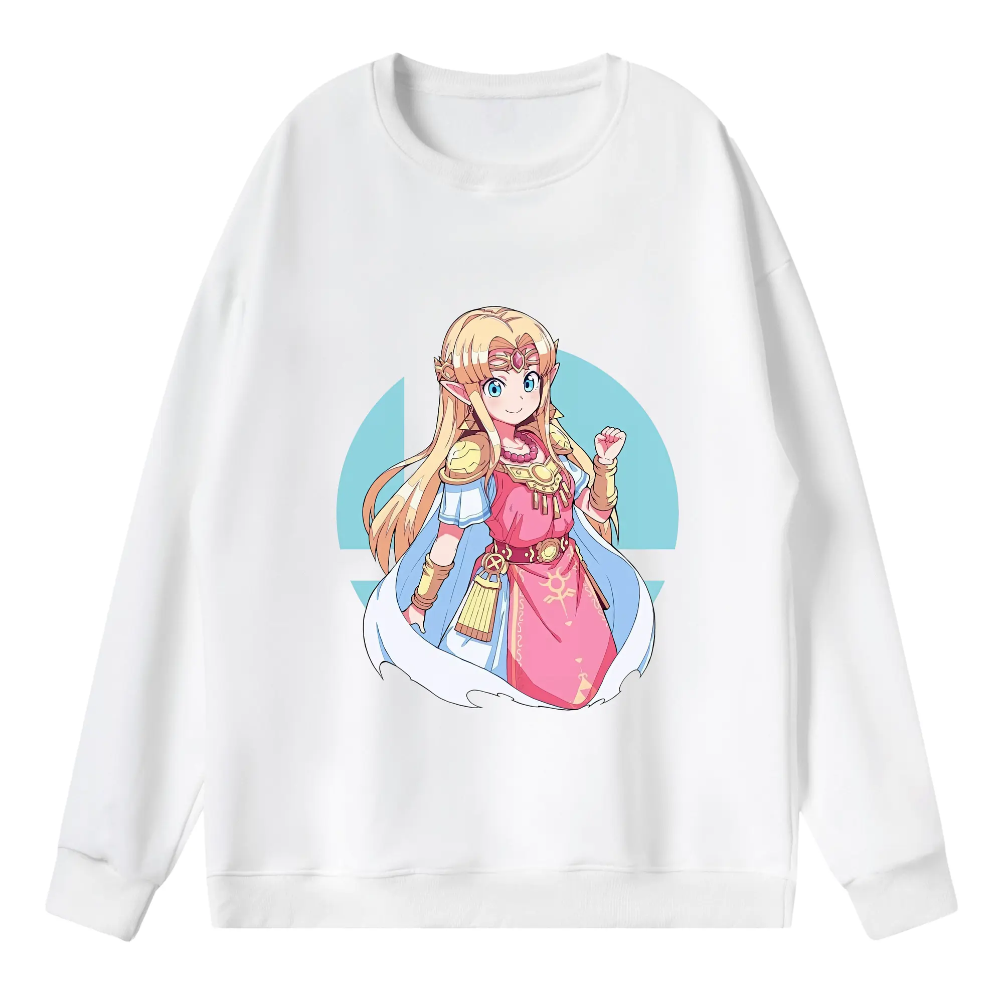 ゼルダの伝説 グッズ,ゼルダ姫 - 薄手 クルーネック スウェット 裏毛260g · ポリエステル 春秋向け カジュアル 男女兼用 · トレーナー デイリー スポーツ 散歩に最適