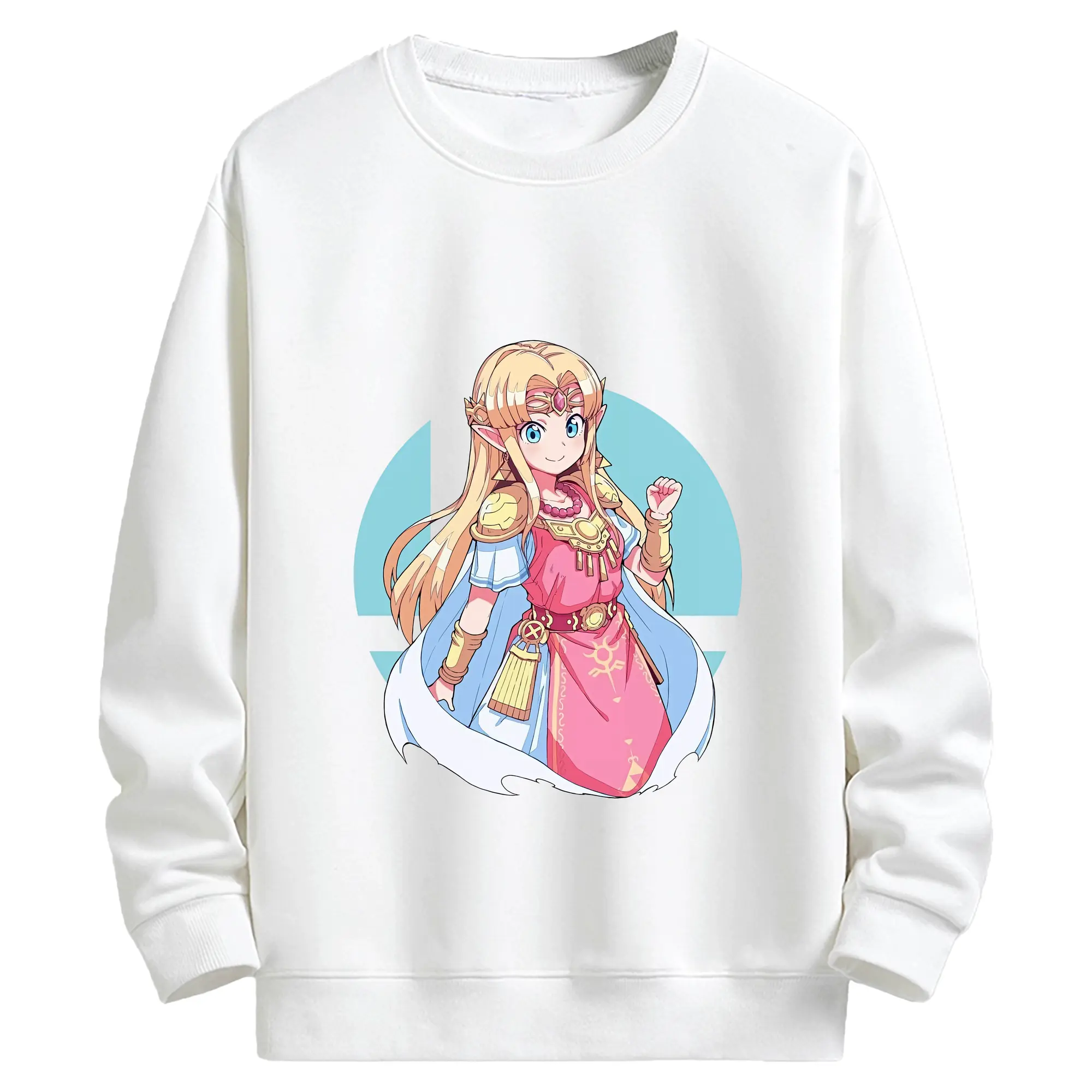 ゼルダの伝説 グッズ,ゼルダ姫 - キッズ クルーネックスウェットシャツ ・ フロントプリント ・ 綿80％ ポリエステル20％ ・ 快適 通学 スポーツ 日常使い お散歩用