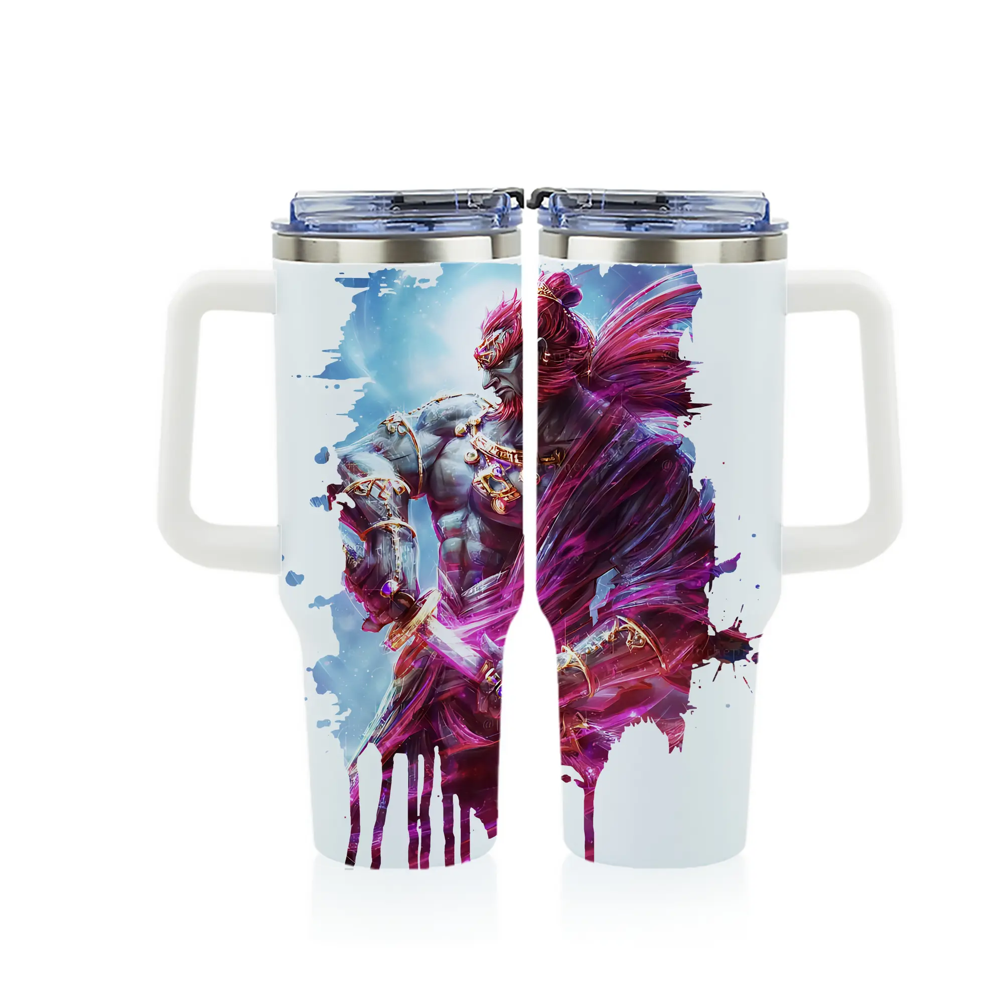 ゼルダの伝説 グッズ,ガノンドロフ - 1200mL フルプリント車用タンブラー ・ 304ステンレス 内側 ・ 201ステンレス 外側 ・ 保温 保冷 ・ 通勤 ドライブ アウトドア用