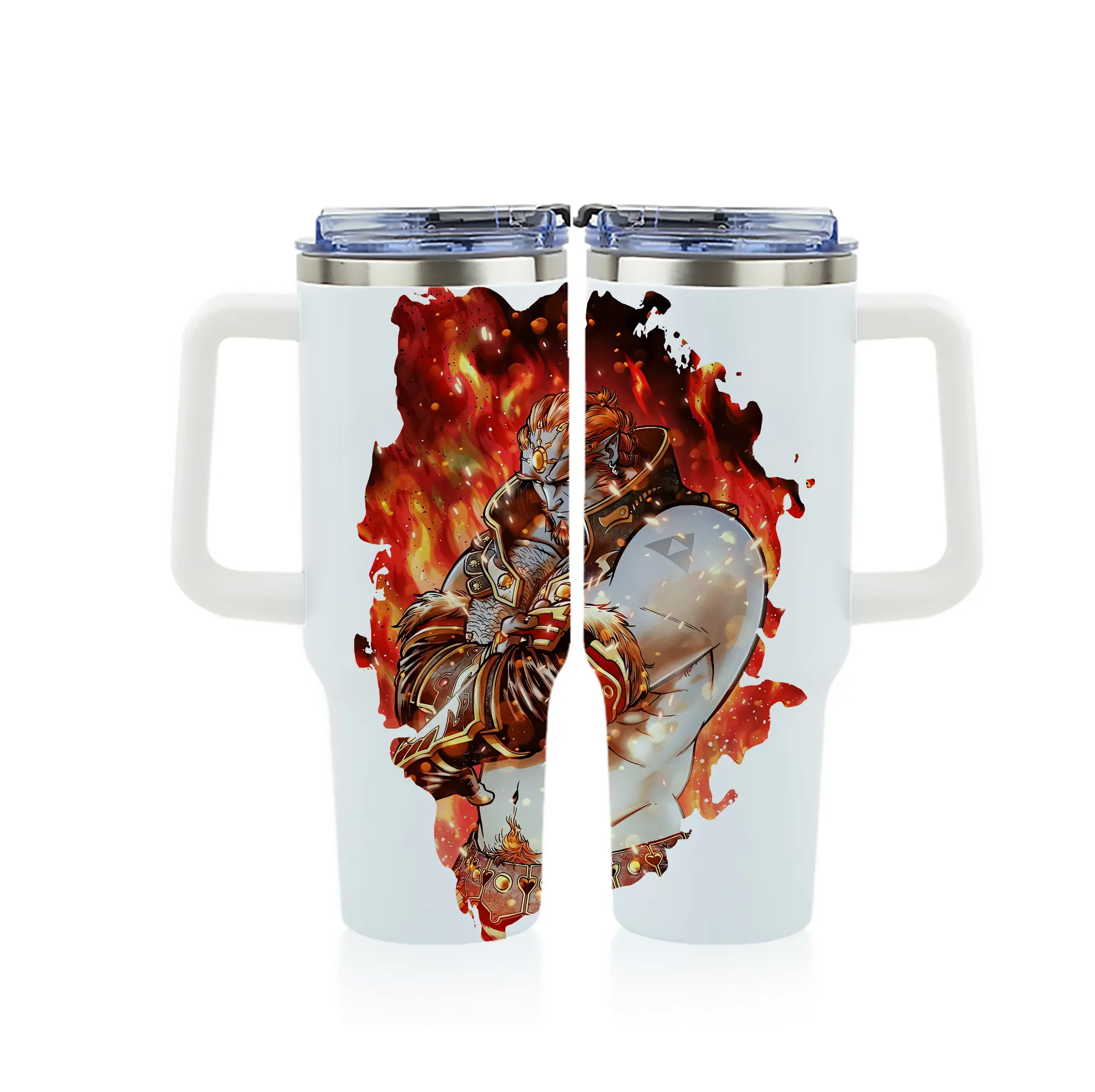 ゼルダの伝説 グッズ,ガノンドロフ - 1200mL フルプリント車用タンブラー ・ 304ステンレス 内側 ・ 201ステンレス 外側 ・ 保温 保冷 ・ 通勤 ドライブ アウトドア用