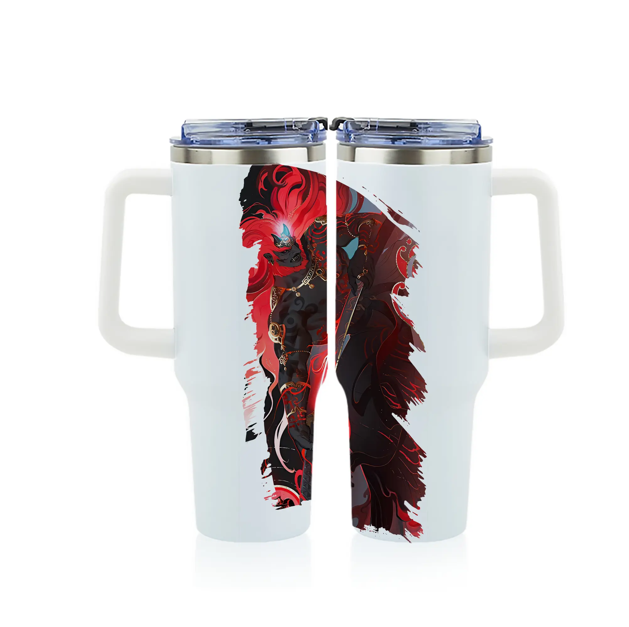 ゼルダの伝説 グッズ,ガノンドロフ - 1200mL フルプリント車用タンブラー ・ 304ステンレス 内側 ・ 201ステンレス 外側 ・ 保温 保冷 ・ 通勤 ドライブ アウトドア用