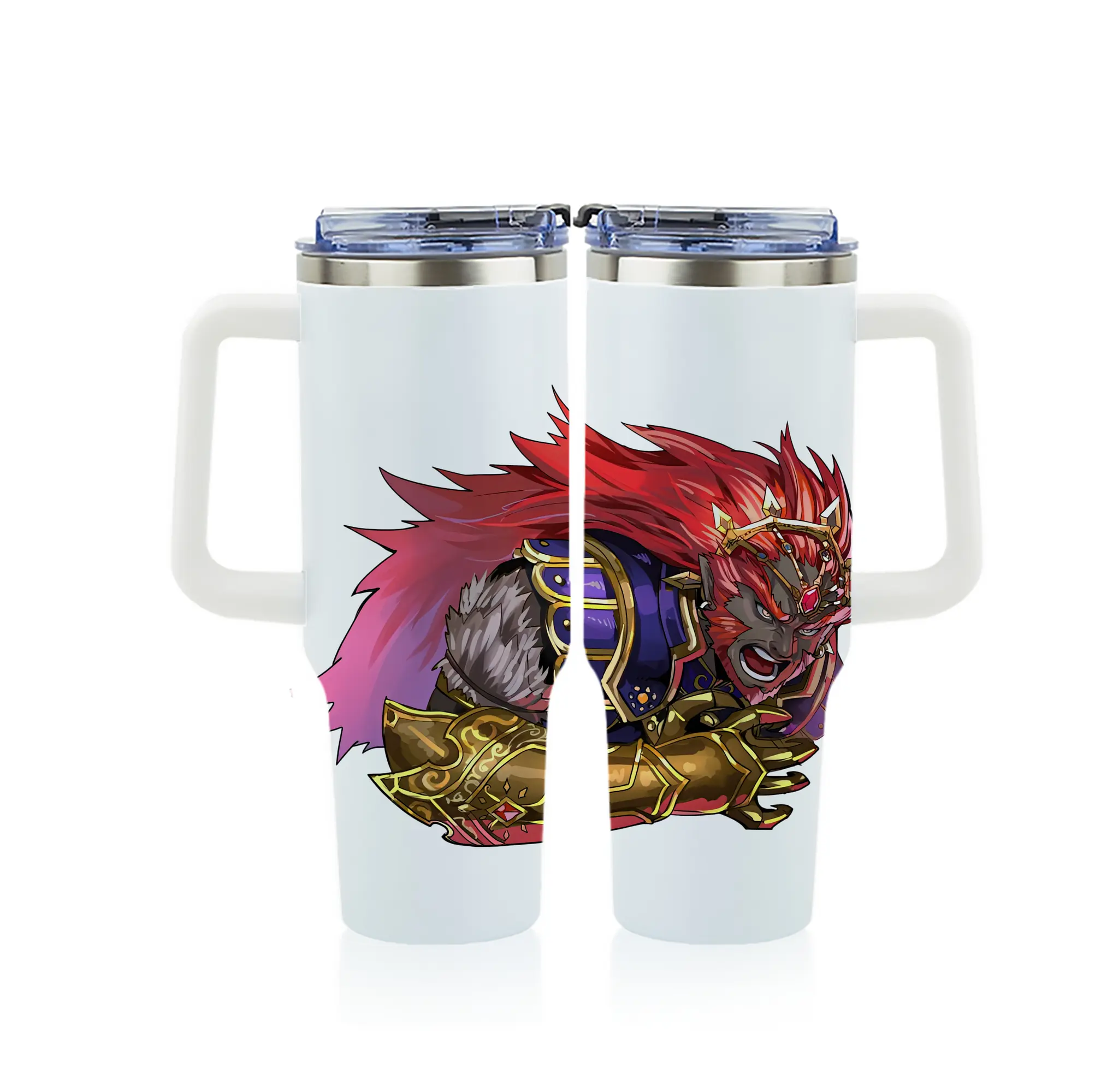 ゼルダの伝説 グッズ,ガノンドロフ - 1200mL フルプリント車用タンブラー ・ 304ステンレス 内側 ・ 201ステンレス 外側 ・ 保温 保冷 ・ 通勤 ドライブ アウトドア用