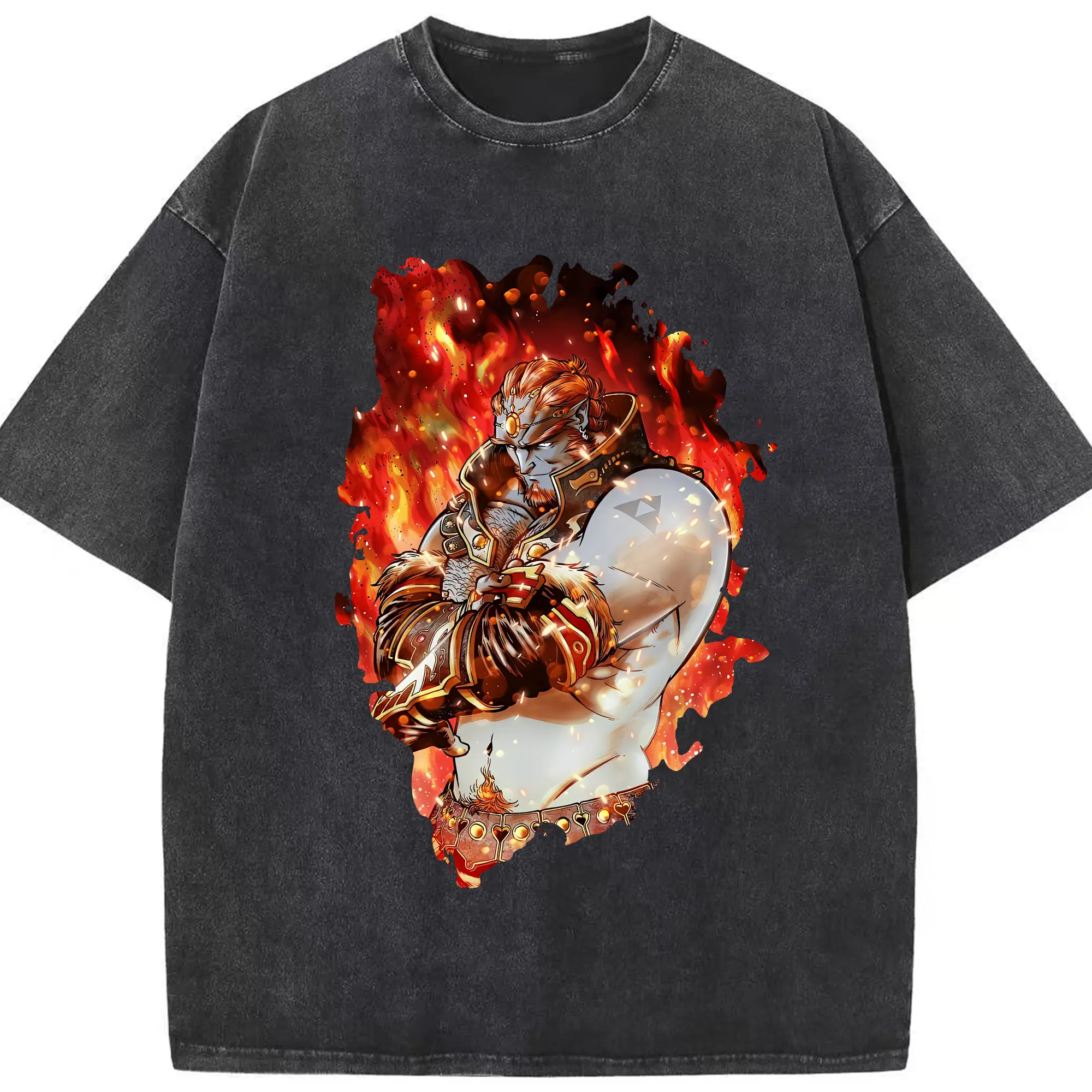 ゼルダの伝説 グッズ,ガノンドロフ - 綿100％ ヴィンテージ風 半袖Tシャツ ・ フロントプリント ・ 柔らか肌触り ・ 通気性 快適 ・ スポーツ カジュアル 外出用