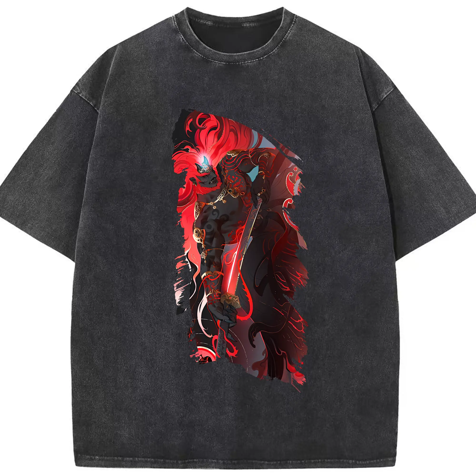 ゼルダの伝説 グッズ,ガノンドロフ - 綿100％ ヴィンテージ風 半袖Tシャツ ・ フロントプリント ・ 柔らか肌触り ・ 通気性 快適 ・ スポーツ カジュアル 外出用