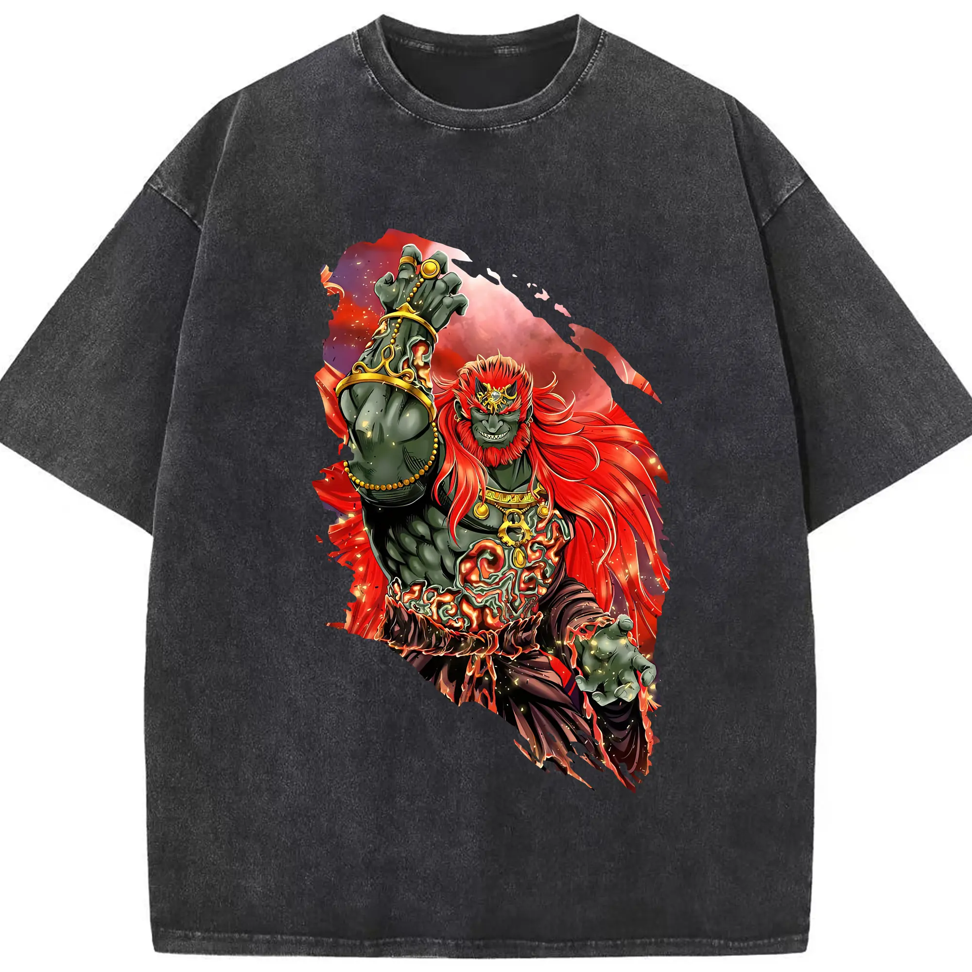 ゼルダの伝説 グッズ,ガノンドロフ - 綿100％ ヴィンテージ風 半袖Tシャツ ・ フロントプリント ・ 柔らか肌触り ・ 通気性 快適 ・ スポーツ カジュアル 外出用