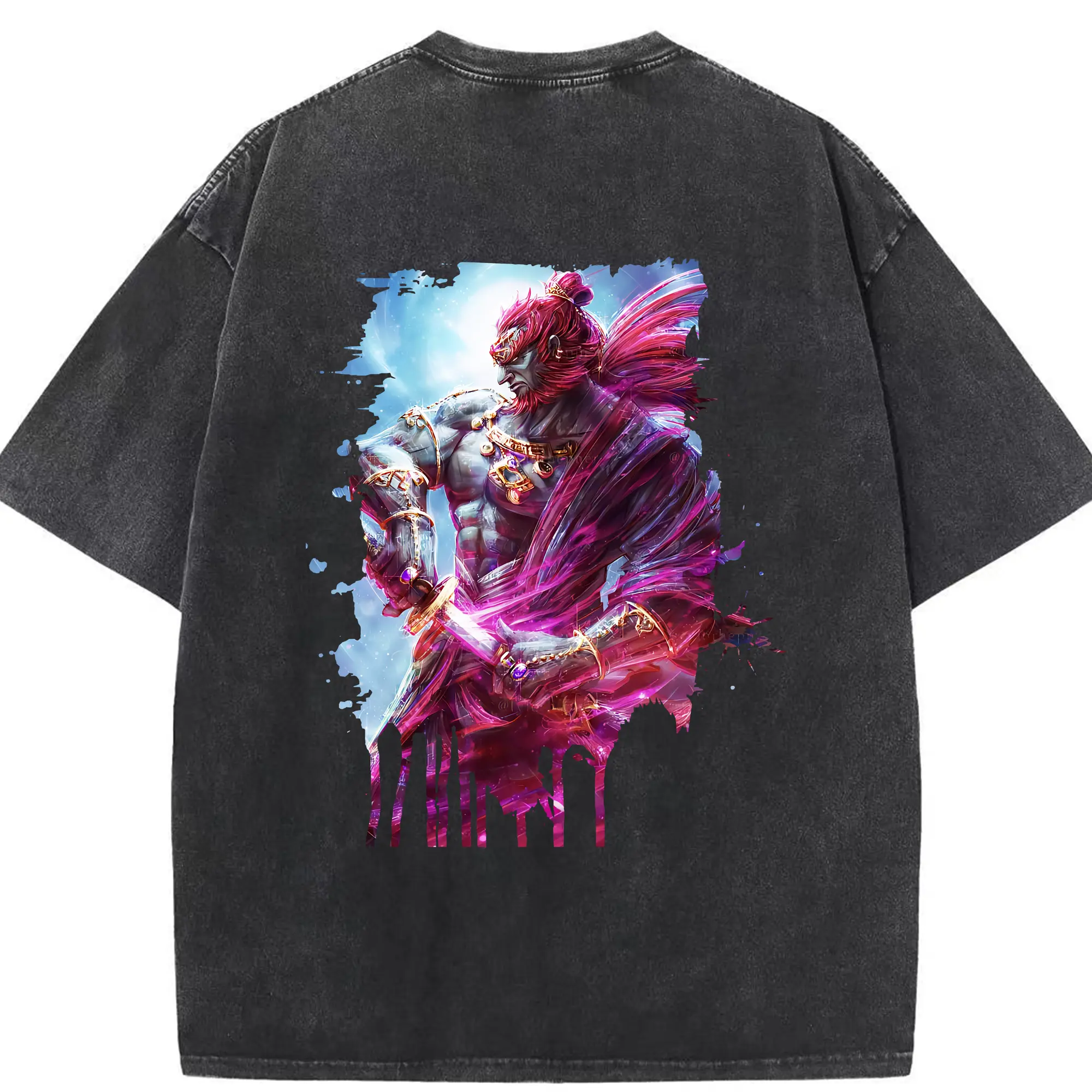 ゼルダの伝説 グッズ,ガノンドロフ - 綿100％ ヴィンテージ風 半袖Tシャツ ・ 背面プリント ・ 柔らか肌触り ・ 通気性 快適 ・ スポーツ カジュアル 外出用