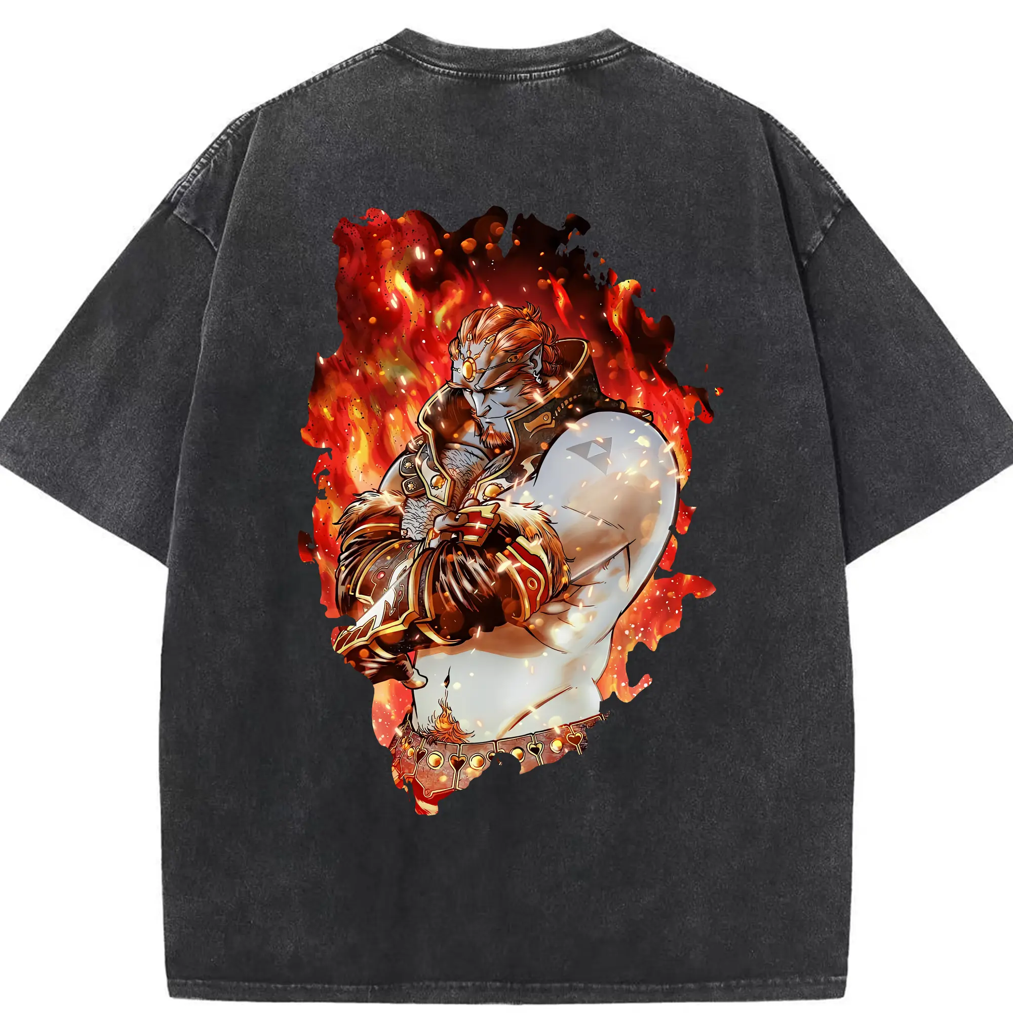 ゼルダの伝説 グッズ,ガノンドロフ - 綿100％ ヴィンテージ風 半袖Tシャツ ・ 背面プリント ・ 柔らか肌触り ・ 通気性 快適 ・ スポーツ カジュアル 外出用