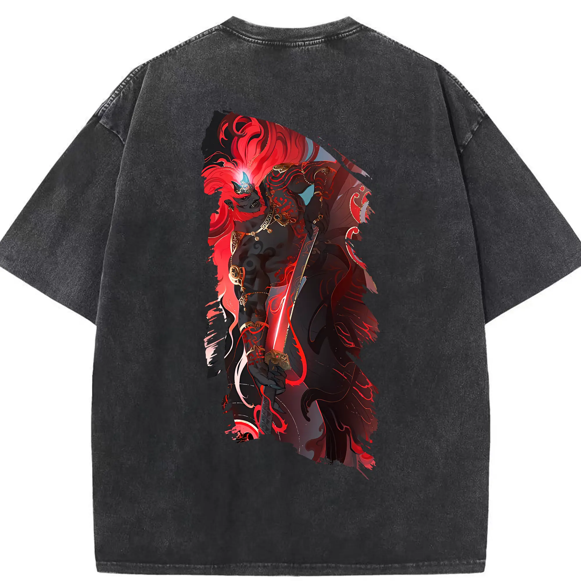 ゼルダの伝説 グッズ,ガノンドロフ - 綿100％ ヴィンテージ風 半袖Tシャツ ・ 背面プリント ・ 柔らか肌触り ・ 通気性 快適 ・ スポーツ カジュアル 外出用