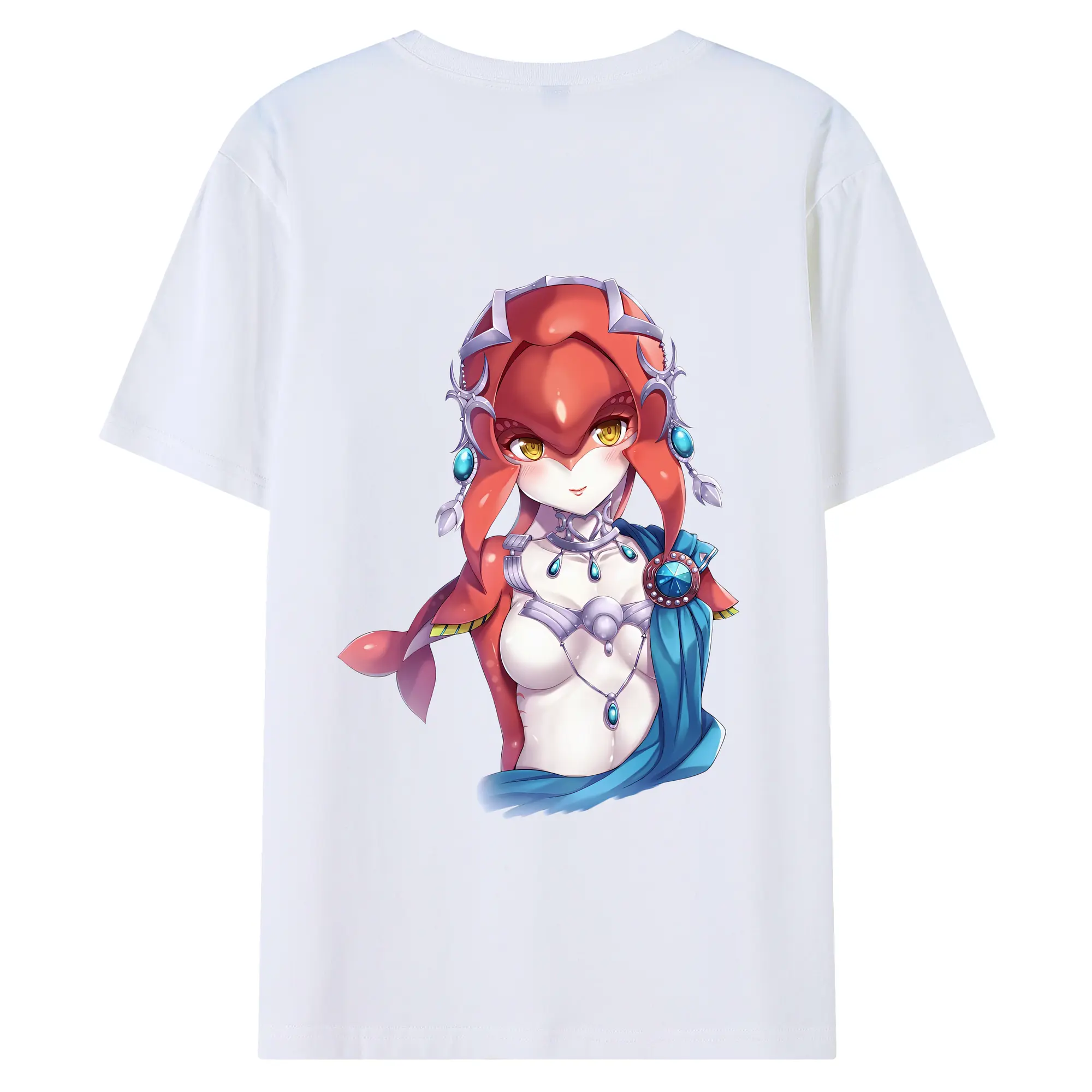 ゼルダの伝説 グッズ,Mipha - 綿100％ 半袖Tシャツ ・ バックプリント ・ 快適 通気性 ・ 日常使い 散歩 スポーツ用