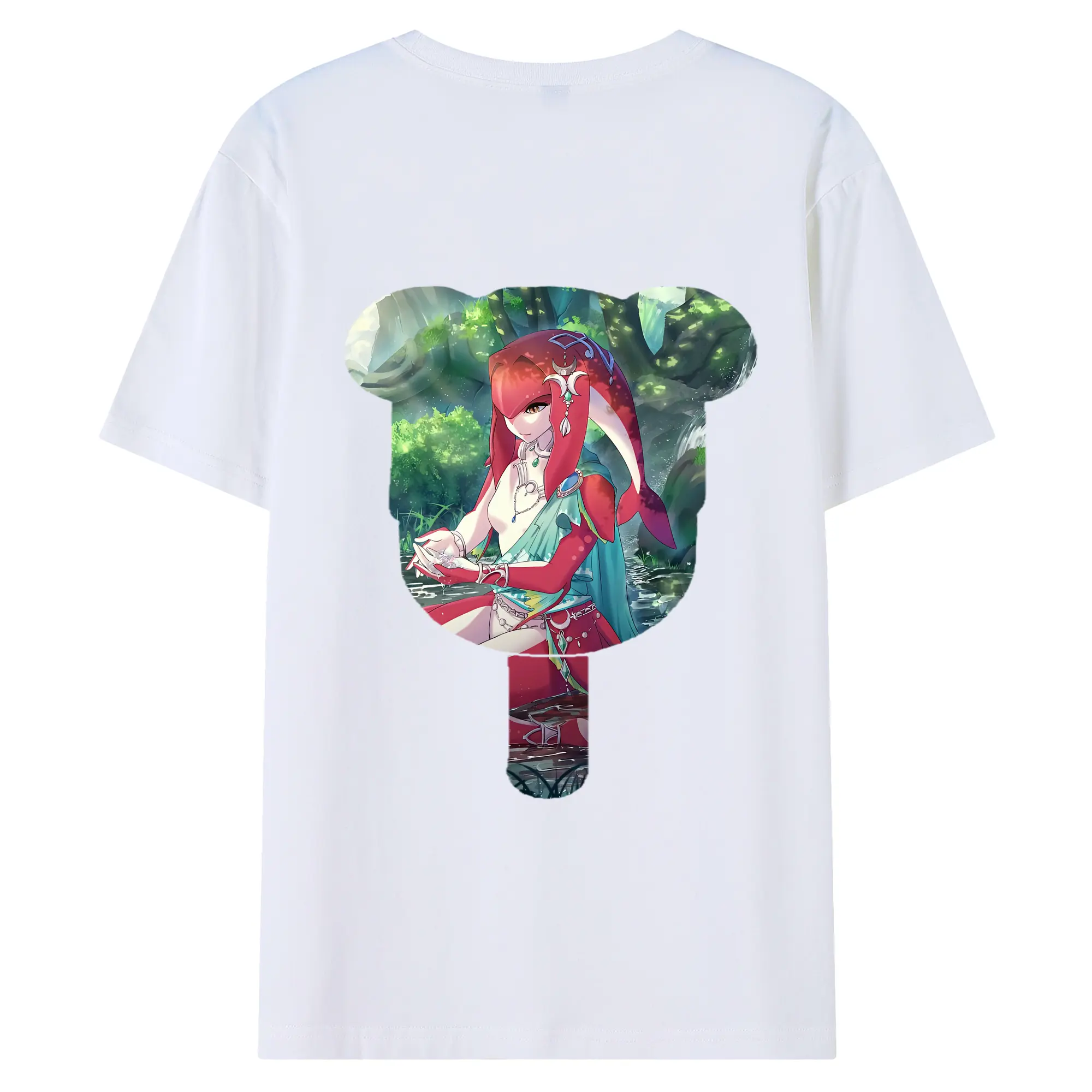 ゼルダの伝説 グッズ,Mipha - 綿100％ 半袖Tシャツ ・ バックプリント ・ 快適 通気性 ・ 日常使い 散歩 スポーツ用