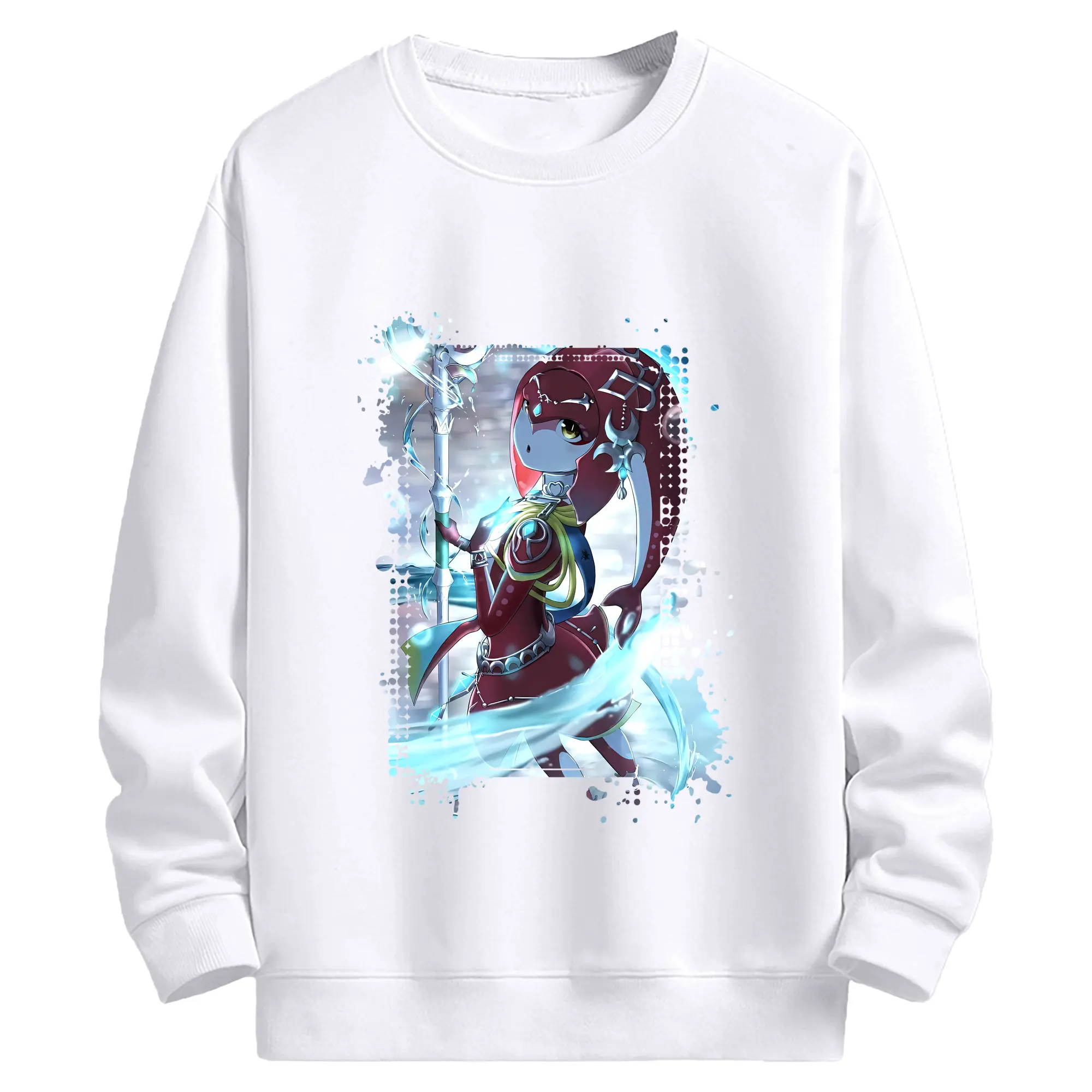 ゼルダの伝説 グッズ,Mipha - 高品質 クルーネック スウェット ・ コットン59％ ポリエステル41％ ・ ユニセックス 長袖 トレーナー ・ カジュアル デイリー スポーツ 散歩用