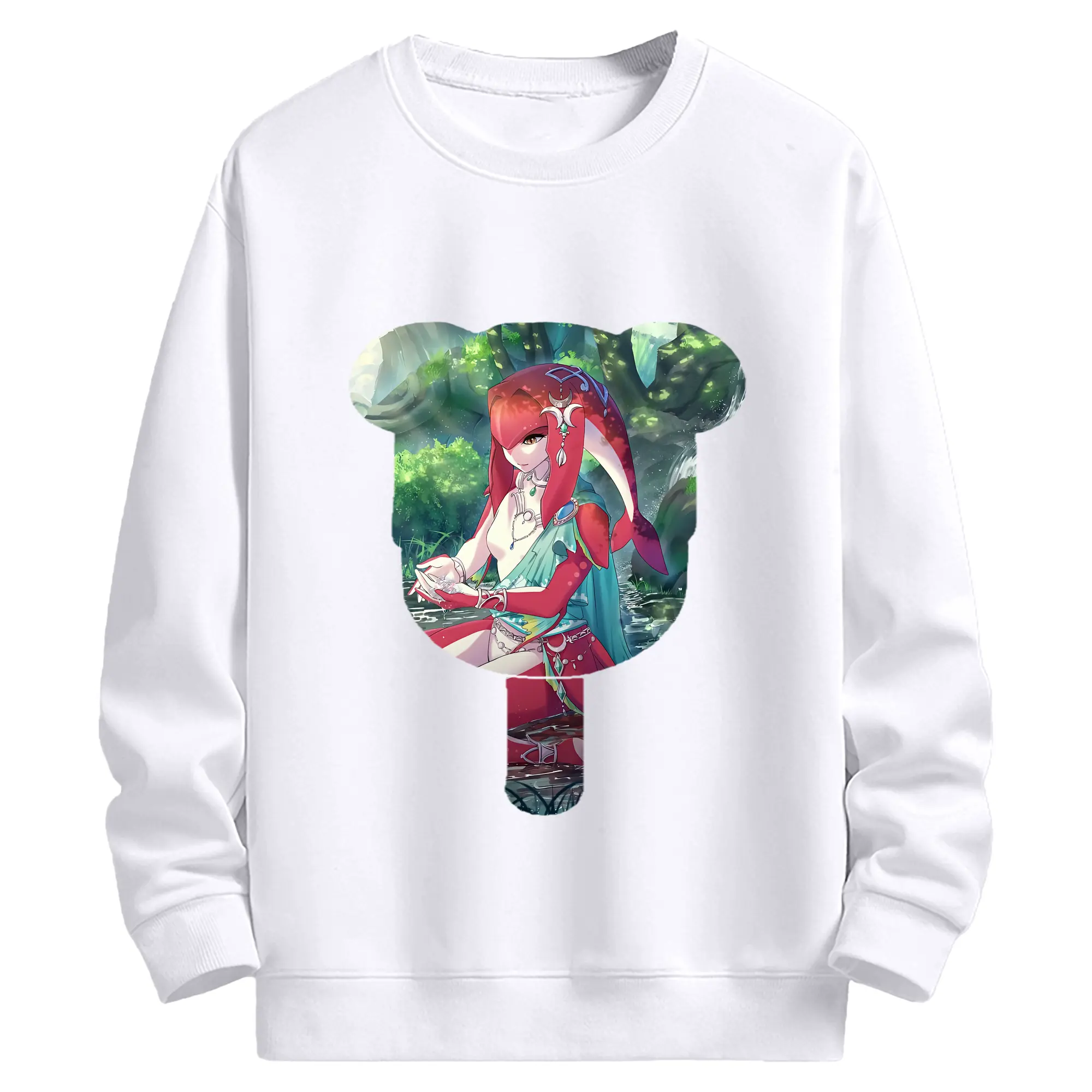 ゼルダの伝説 グッズ,Mipha - 高品質 クルーネック スウェット ・ コットン59％ ポリエステル41％ ・ ユニセックス 長袖 トレーナー ・ カジュアル デイリー スポーツ 散歩用