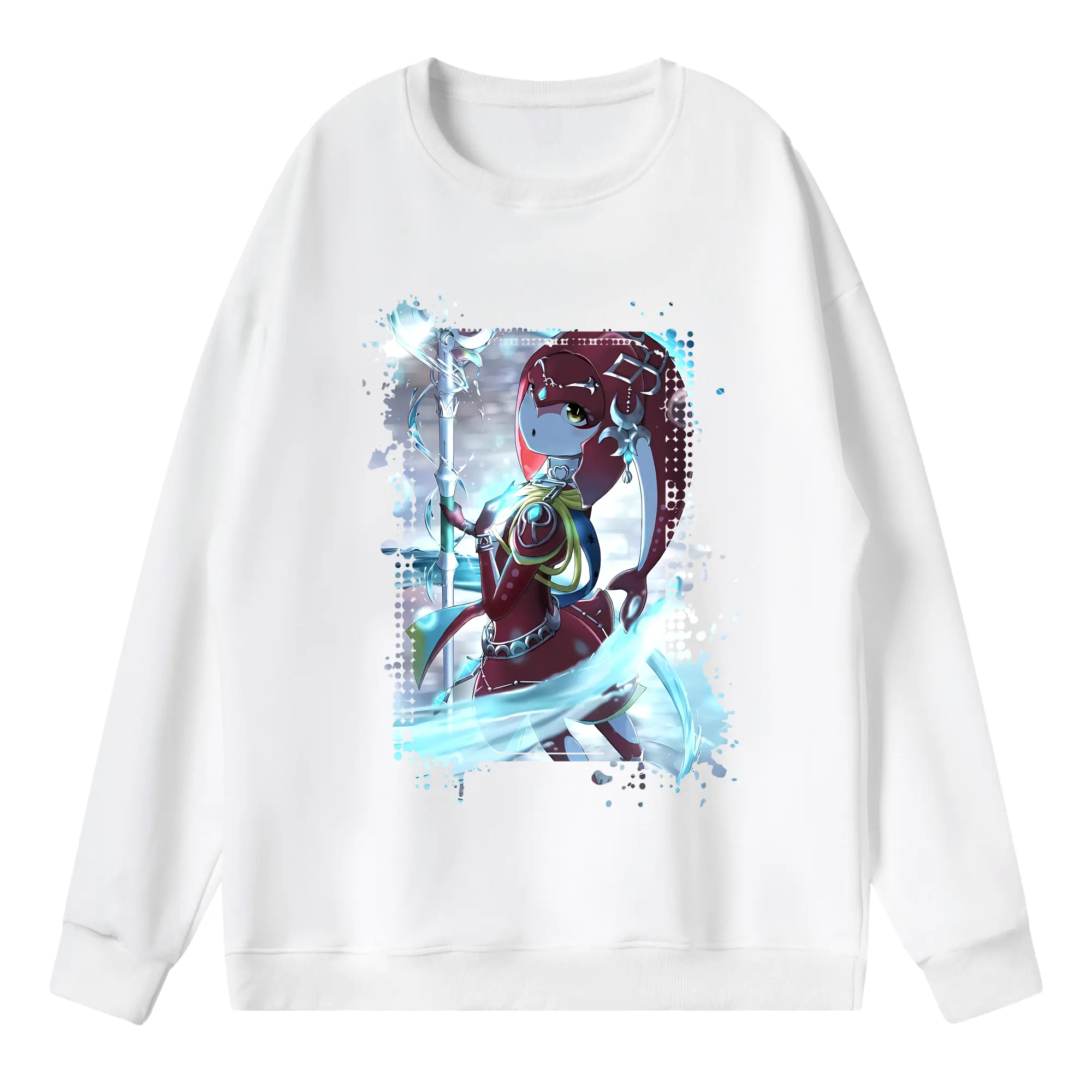 ゼルダの伝説 グッズ,Mipha - 薄手 クルーネック スウェット 裏毛260g · ポリエステル 春秋向け カジュアル 男女兼用 · トレーナー デイリー スポーツ 散歩に最適