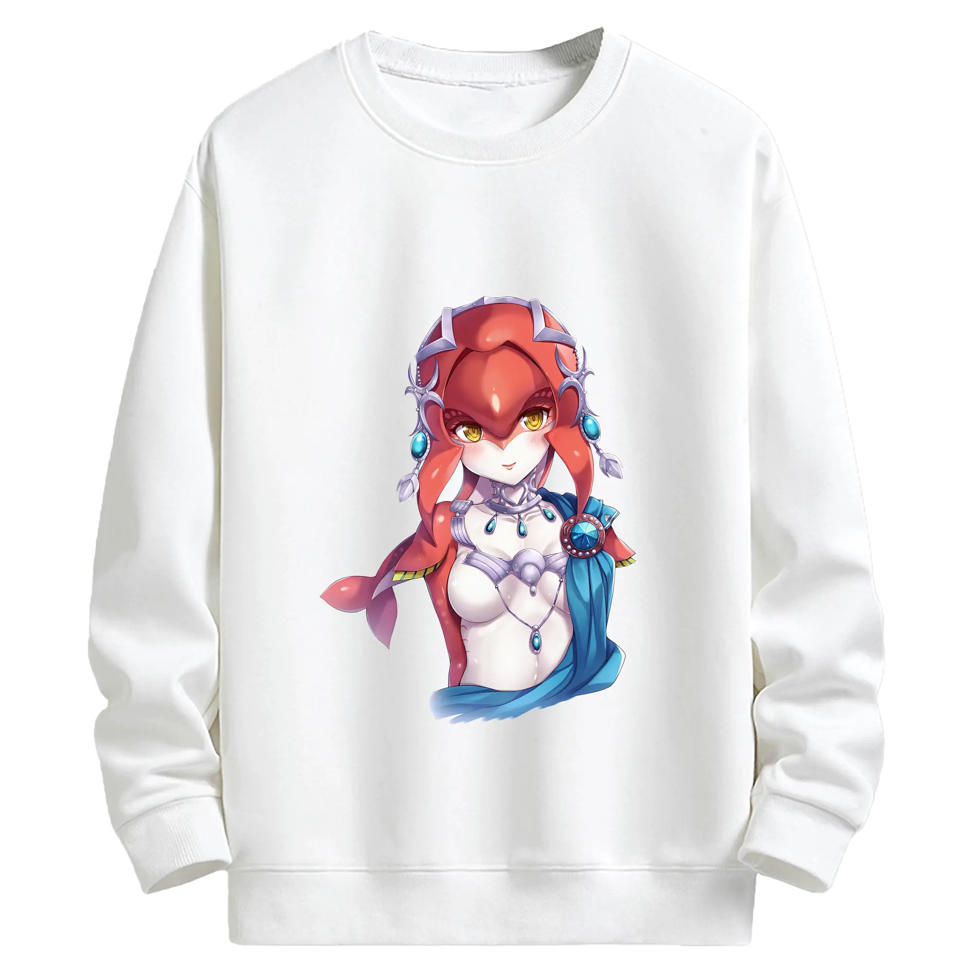 ゼルダの伝説 グッズ,Mipha - キッズ クルーネックスウェットシャツ ・ フロントプリント ・ 綿80％ ポリエステル20％ ・ 快適 通学 スポーツ 日常使い お散歩用