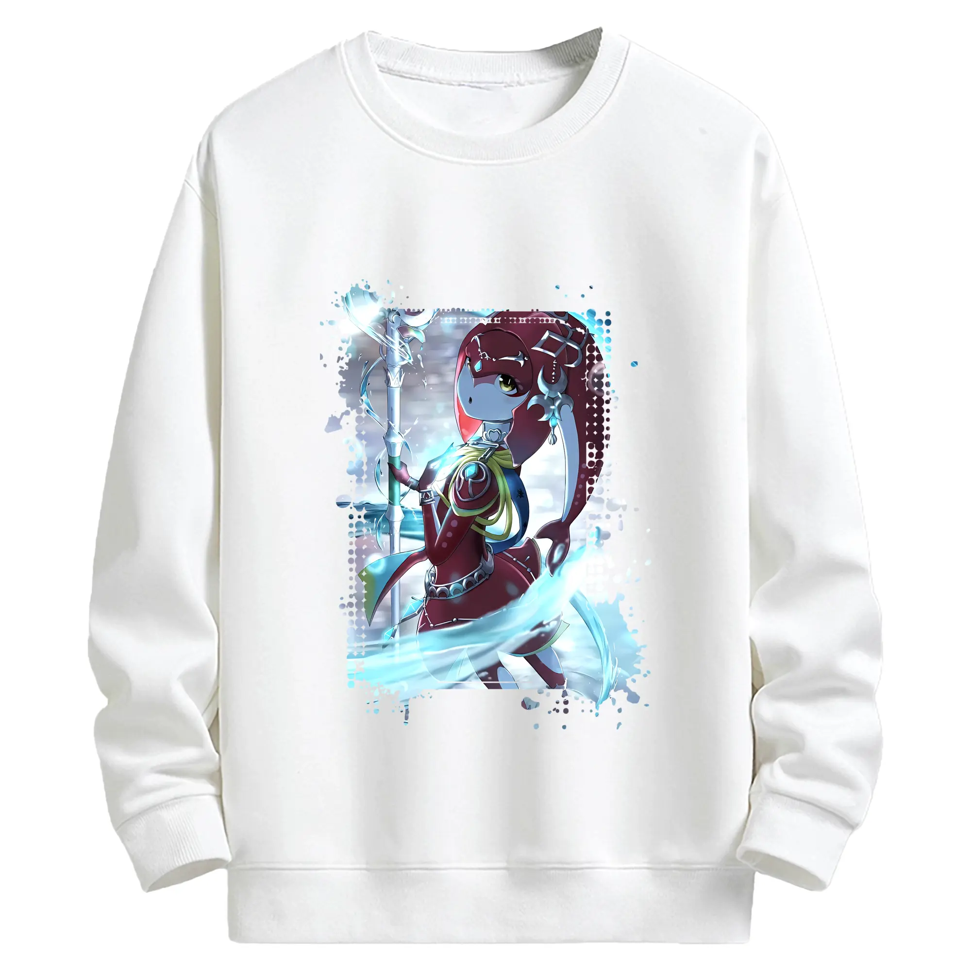 ゼルダの伝説 グッズ,Mipha - キッズ クルーネックスウェットシャツ ・ フロントプリント ・ 綿80％ ポリエステル20％ ・ 快適 通学 スポーツ 日常使い お散歩用