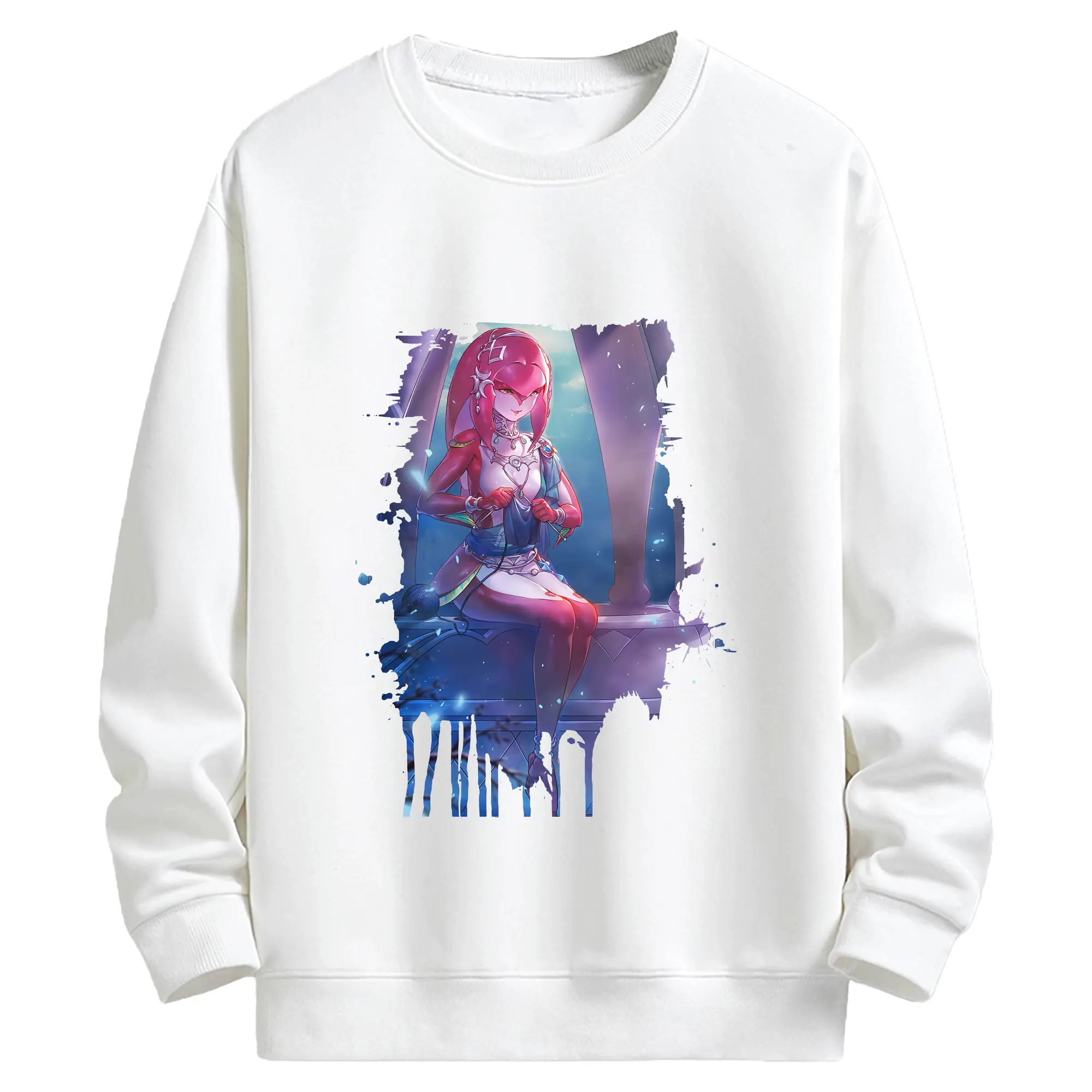 ゼルダの伝説 グッズ,Mipha - キッズ クルーネックスウェットシャツ ・ フロントプリント ・ 綿80％ ポリエステル20％ ・ 快適 通学 スポーツ 日常使い お散歩用