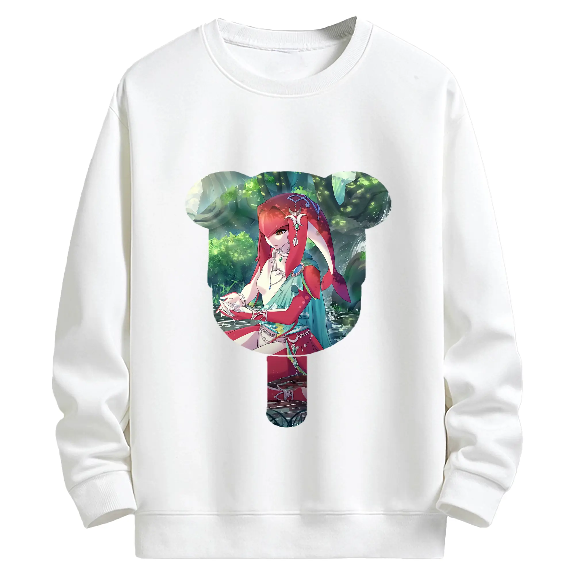 ゼルダの伝説 グッズ,Mipha - キッズ クルーネックスウェットシャツ ・ フロントプリント ・ 綿80％ ポリエステル20％ ・ 快適 通学 スポーツ 日常使い お散歩用