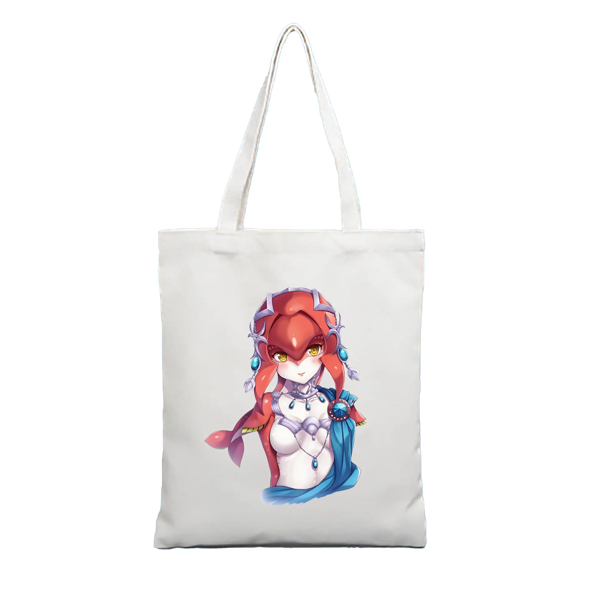 ゼルダの伝説 グッズ,Mipha - 縦型キャンバス手提げバッグ（トートバッグ） ・ キャンバス素材 ・ ショッピング用 ・ 軽量 丈夫 お手入れ簡単