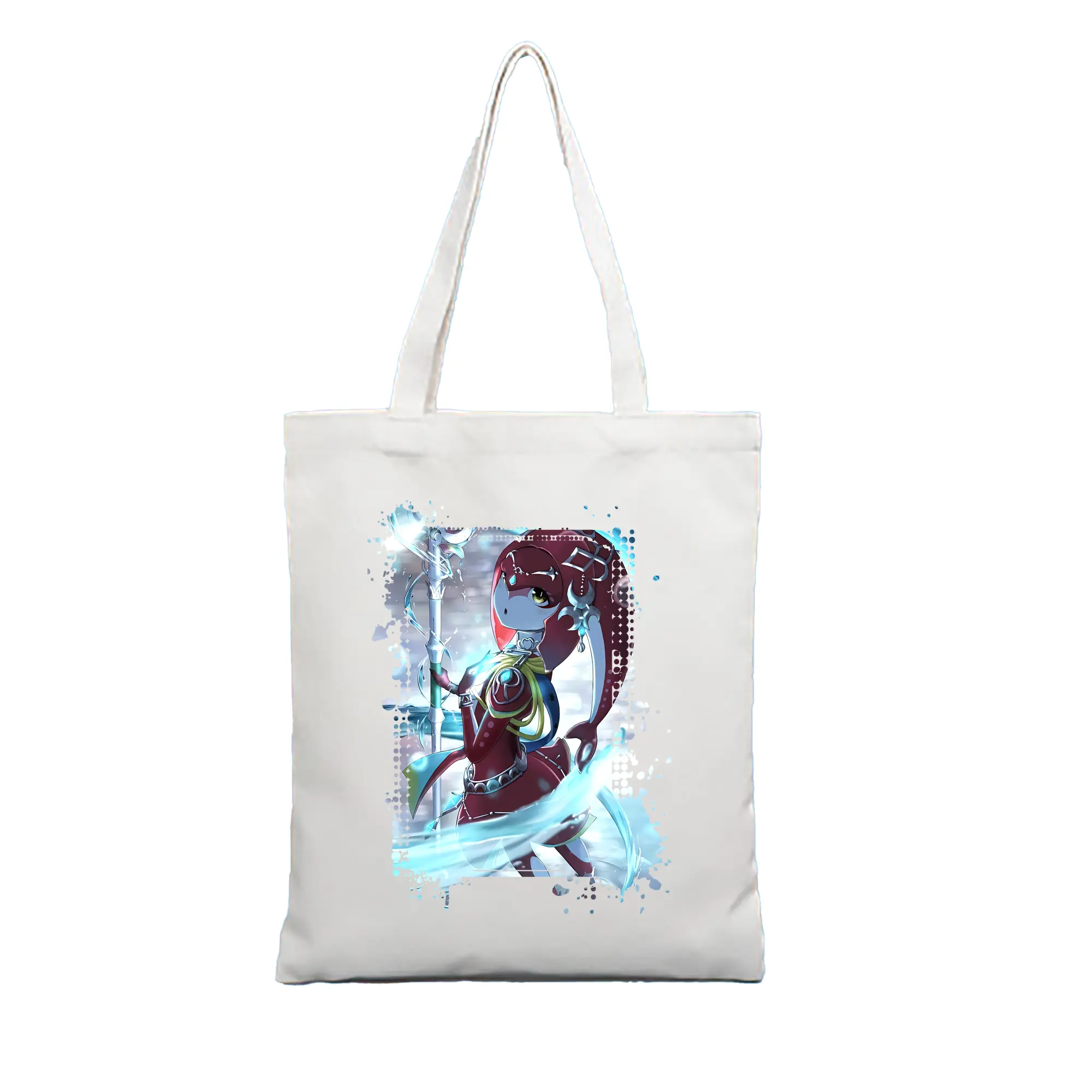 ゼルダの伝説 グッズ,Mipha - 縦型キャンバス手提げバッグ（トートバッグ） ・ キャンバス素材 ・ ショッピング用 ・ 軽量 丈夫 お手入れ簡単