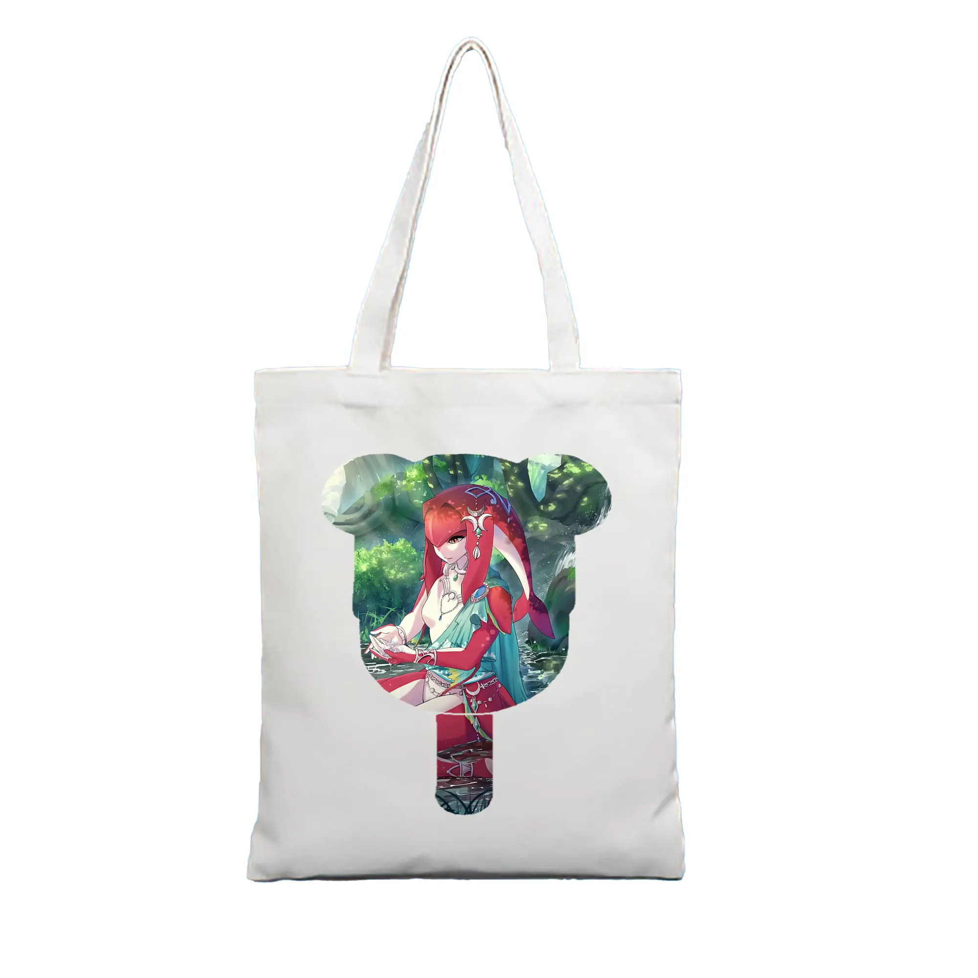 ゼルダの伝説 グッズ,Mipha - 縦型キャンバス手提げバッグ（トートバッグ） ・ キャンバス素材 ・ ショッピング用 ・ 軽量 丈夫 お手入れ簡単