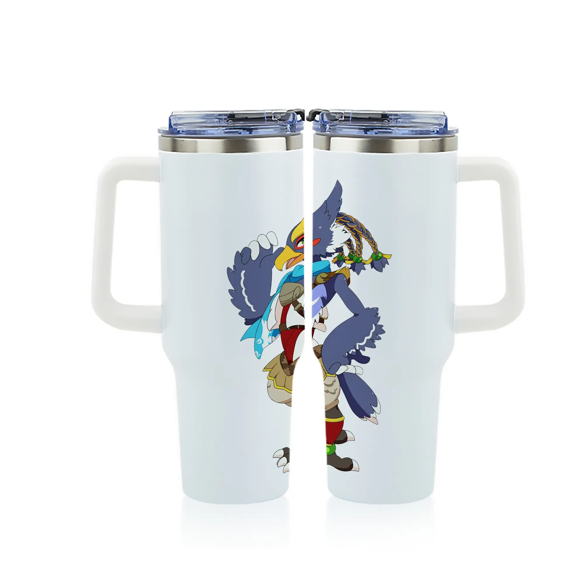 ゼルダの伝説 グッズ,Revali - 1200mL フルプリント車用タンブラー ・ 304ステンレス 内側 ・ 201ステンレス 外側 ・ 保温 保冷 ・ 通勤 ドライブ アウトドア用