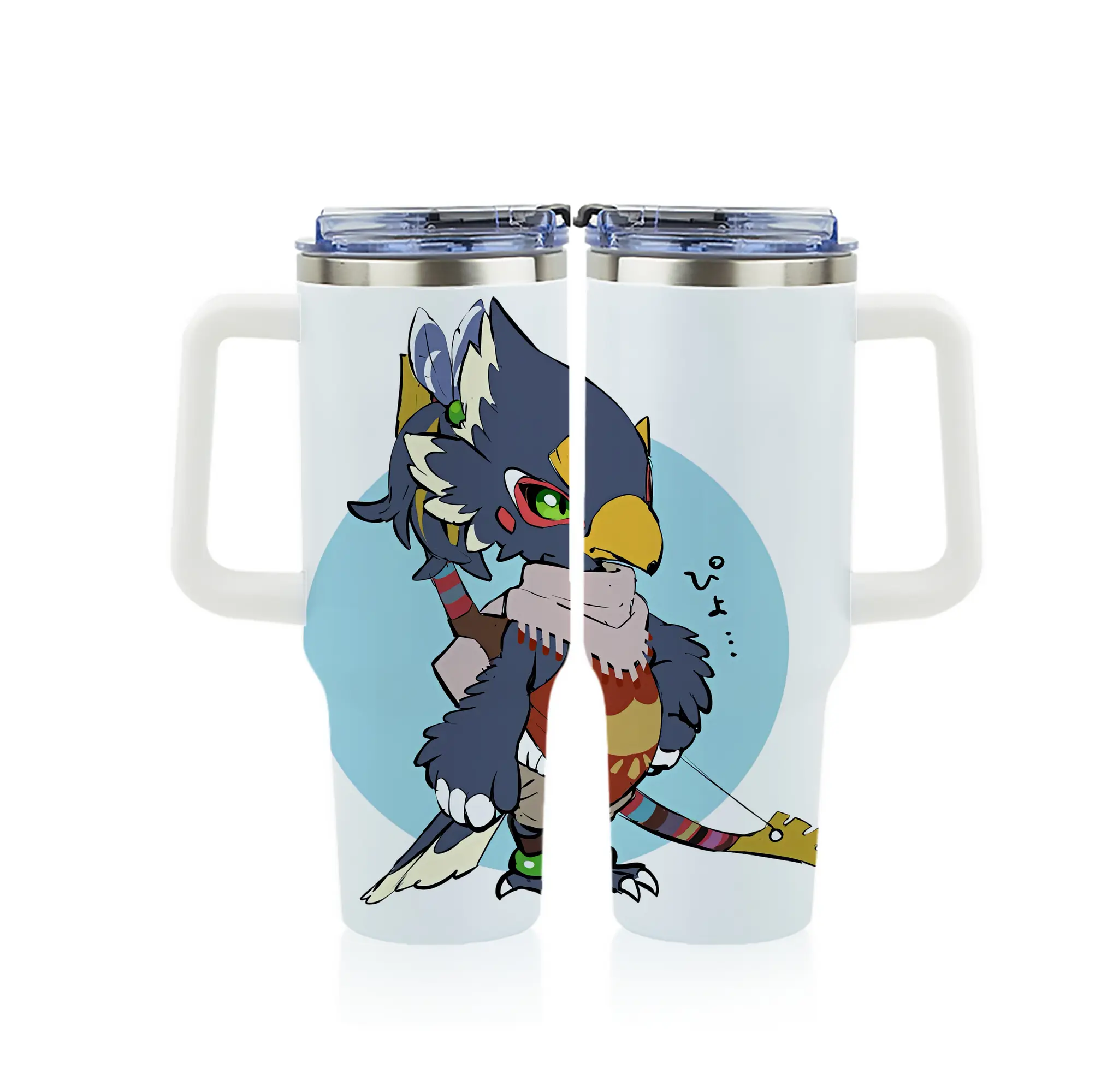 ゼルダの伝説 グッズ,Revali - 1200mL フルプリント車用タンブラー ・ 304ステンレス 内側 ・ 201ステンレス 外側 ・ 保温 保冷 ・ 通勤 ドライブ アウトドア用